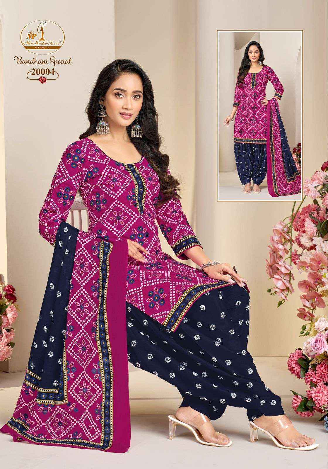 Miss World Choice Bandhni Special Vol 20 Readymade Cotton Dress Surat Wholesale Market Price ( 10 Pcs Catalog )