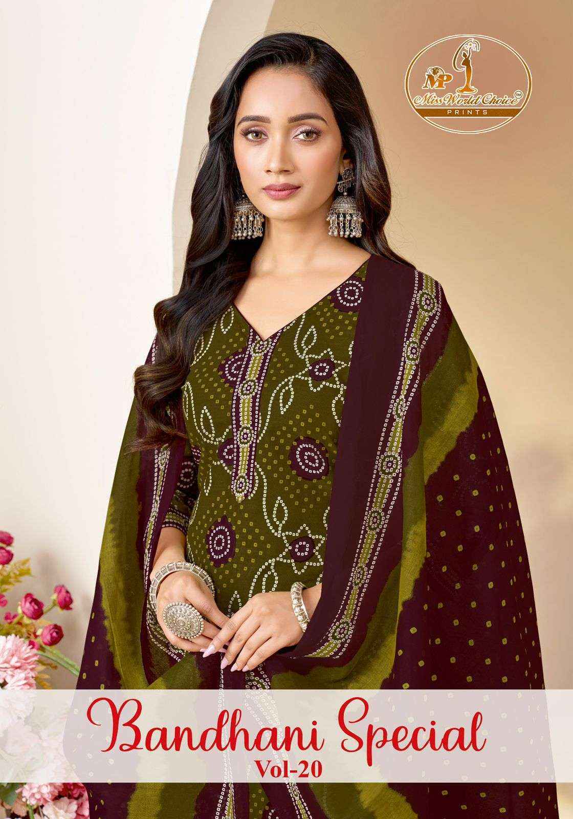 Miss World Choice Bandhni Special Vol 20 Readymade Cotton Dress Surat Wholesale Market Price ( 10 Pcs Catalog )