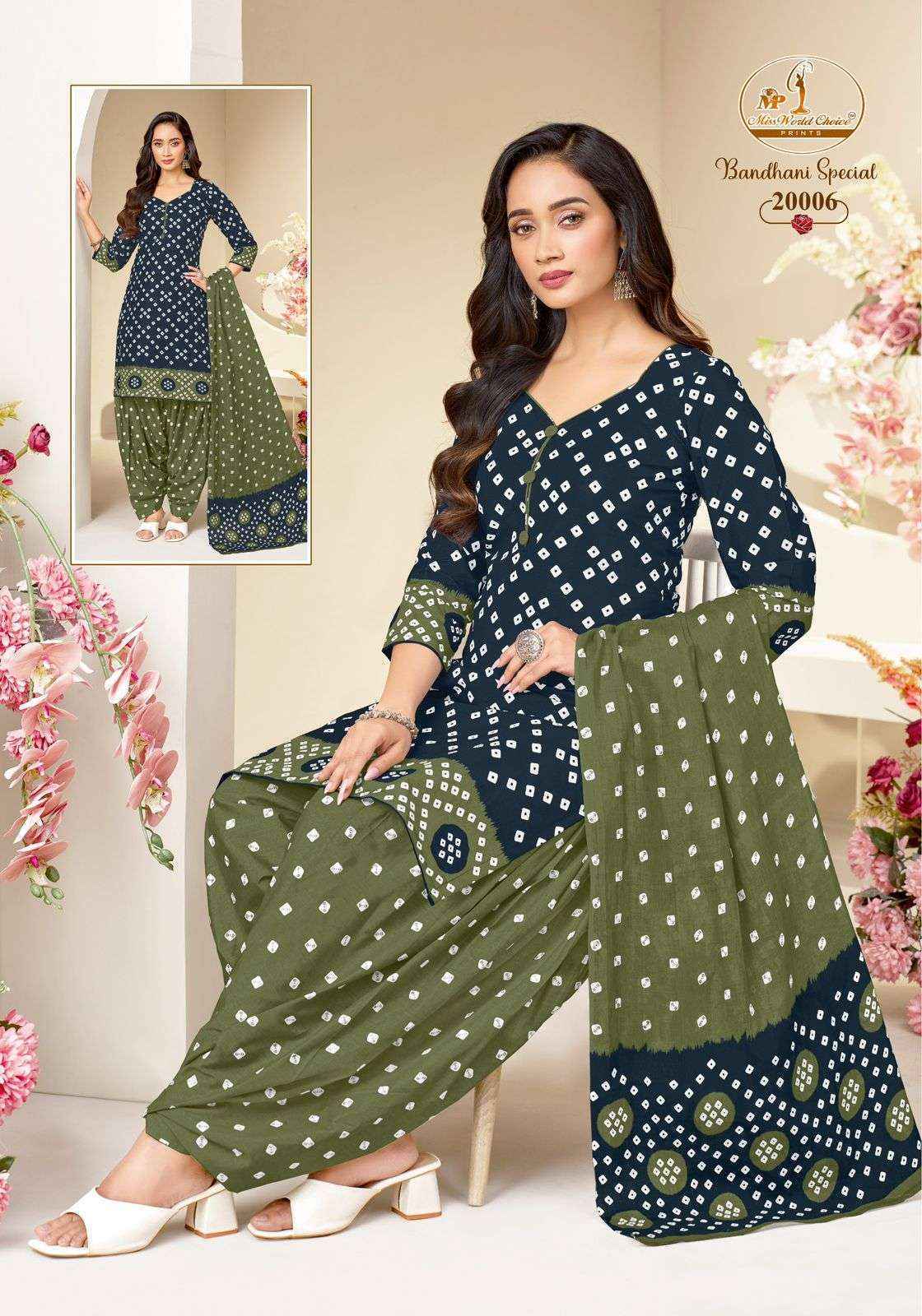 Miss World Choice Bandhni Special Vol 20 Readymade Cotton Dress Surat Wholesale Market Price ( 10 Pcs Catalog )