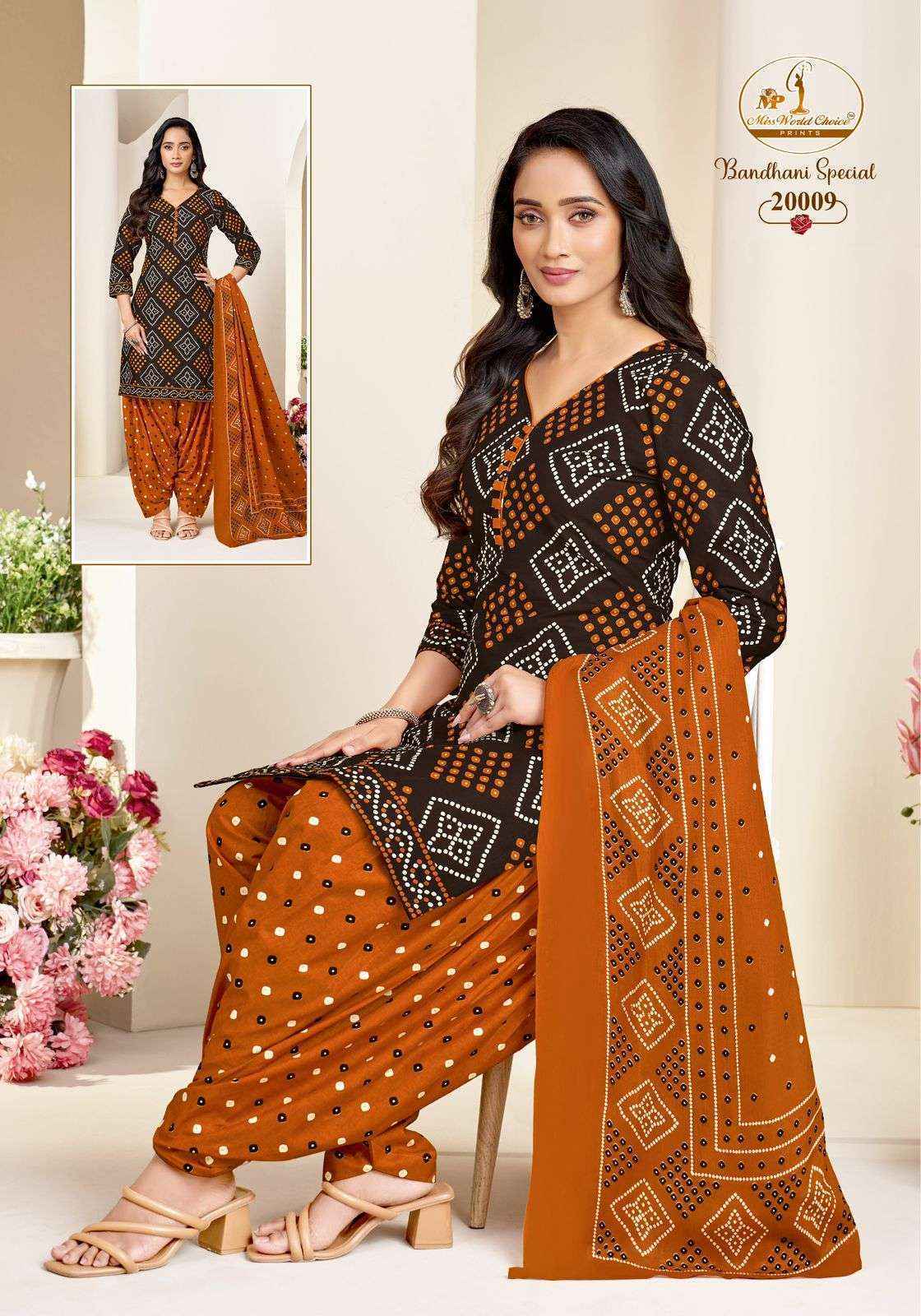 Miss World Choice Bandhni Special Vol 20 Readymade Cotton Dress Surat Wholesale Market Price ( 10 Pcs Catalog )