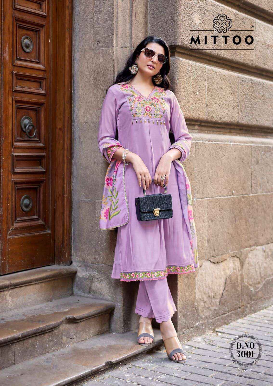 Mittoo Aarzoo Readymade Fancy 3 Piece Suit _ Surat Wholesale Market Price ( 6 Pcs Catalog )