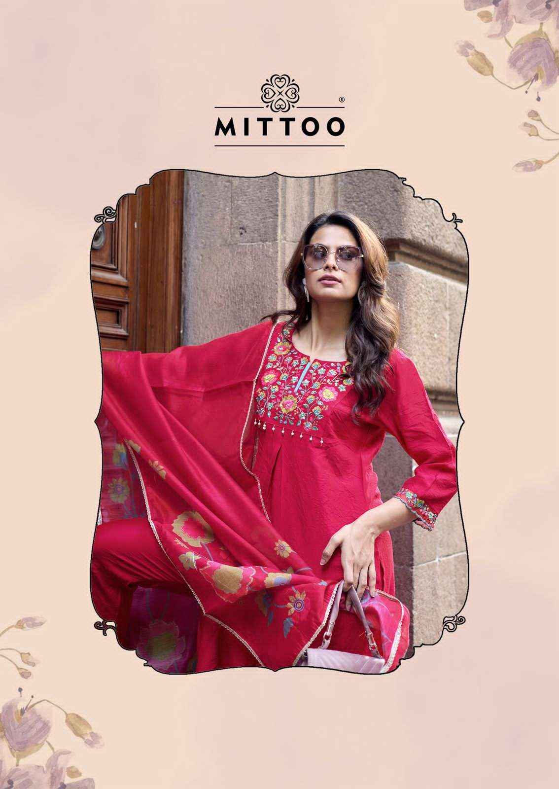 Mittoo Aarzoo Readymade Fancy 3 Piece Suit _ Surat Wholesale Market Price ( 6 Pcs Catalog )