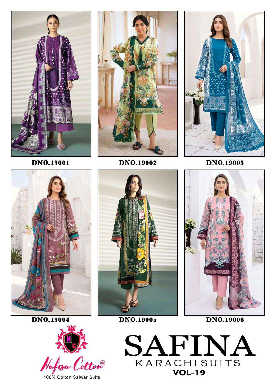 Nafisa Cotton Safina Vol 19 Karachi Cotton Suit New Catalogue ( 6 Pcs Catalogue )