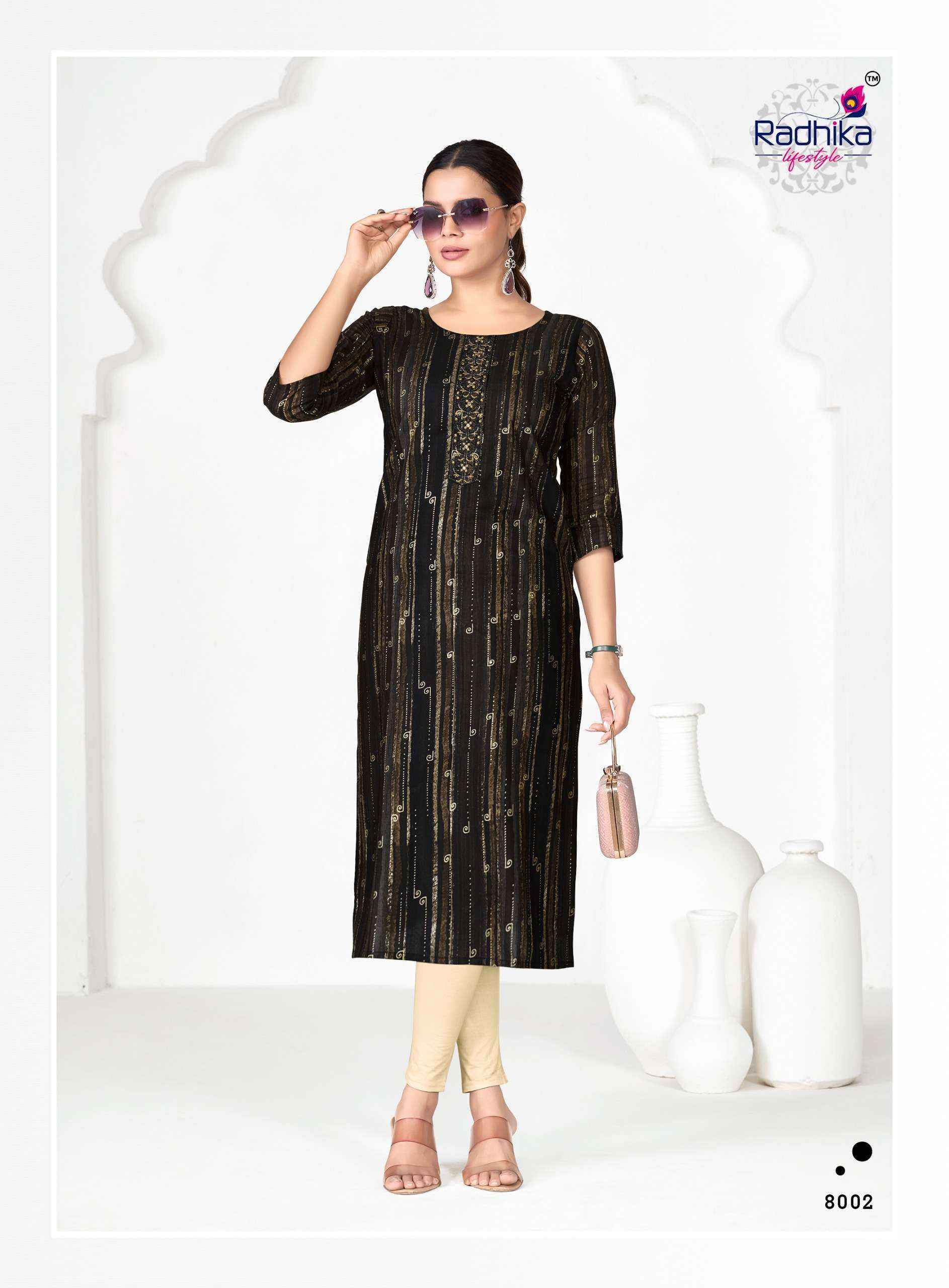 Radhika Lifestyle Alisha Vol 8 Kurti Wholesale Brand Surat ( 9 pcs Catalogue )
