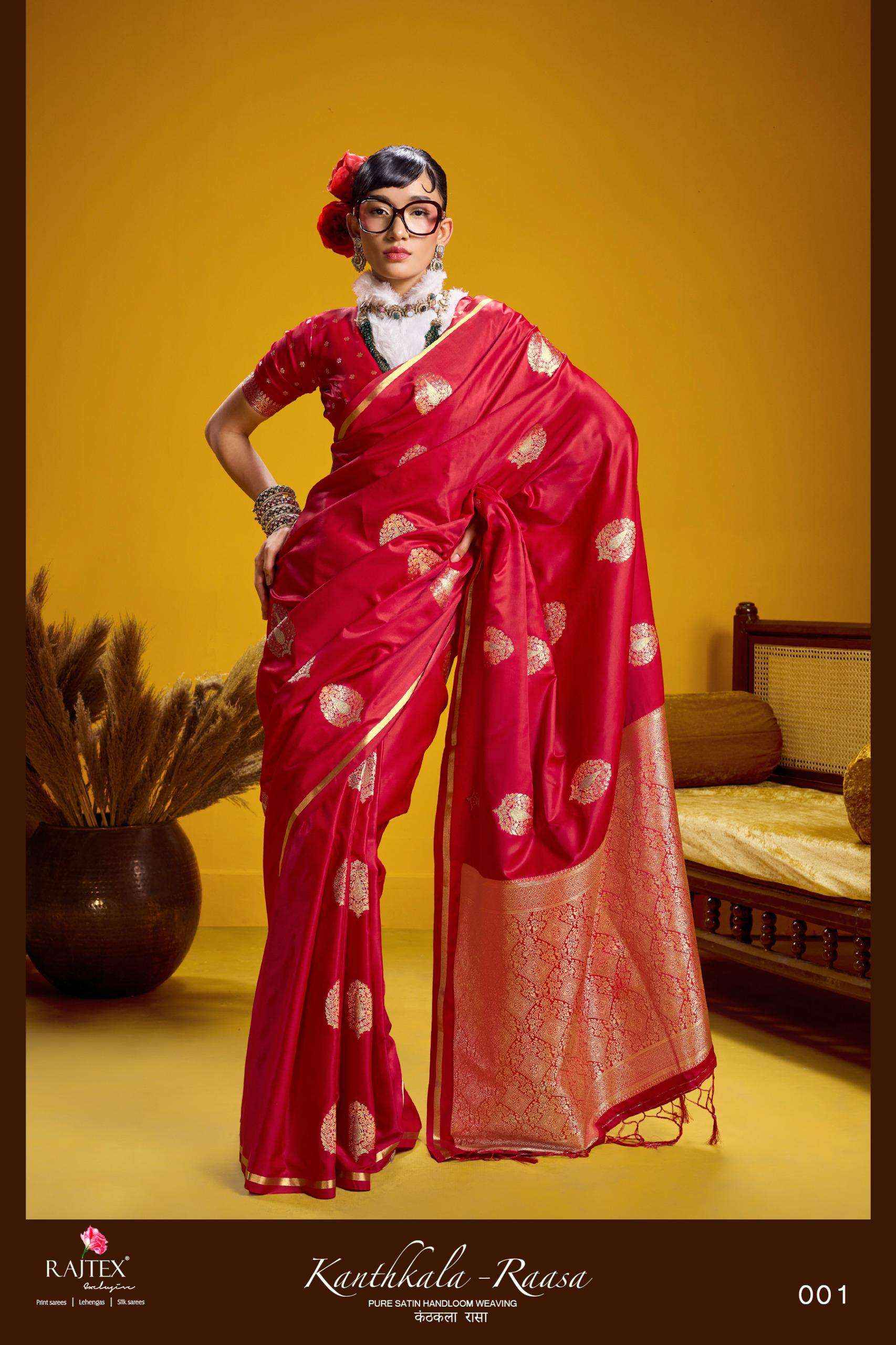 Rajtex Kanthkala Raasa Satin Handloom Saree _ Wholesale Surat Bazaar ( 6 Pcs Catalog )