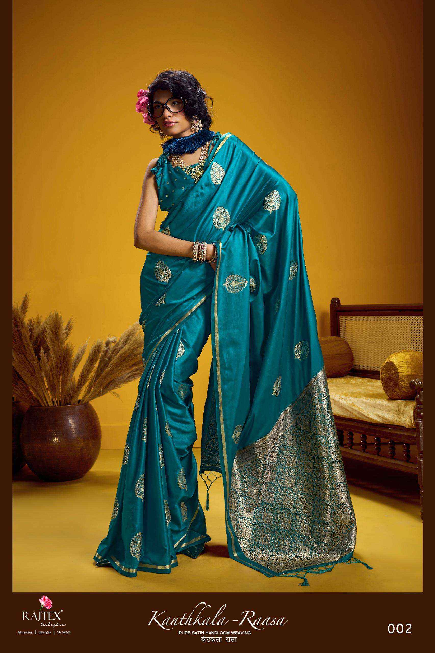 Rajtex Kanthkala Raasa Satin Handloom Saree _ Wholesale Surat Bazaar ( 6 Pcs Catalog )