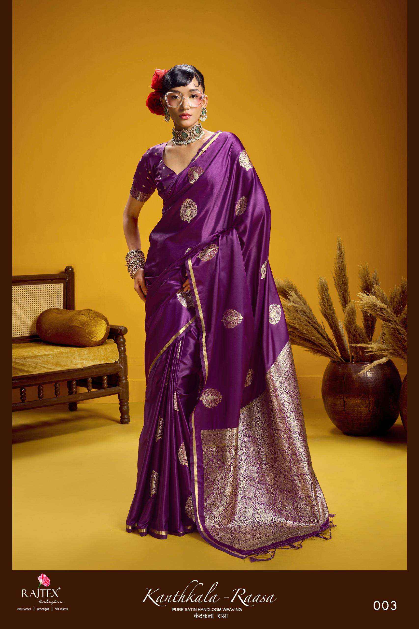 Rajtex Kanthkala Raasa Satin Handloom Saree _ Wholesale Surat Bazaar ( 6 Pcs Catalog )