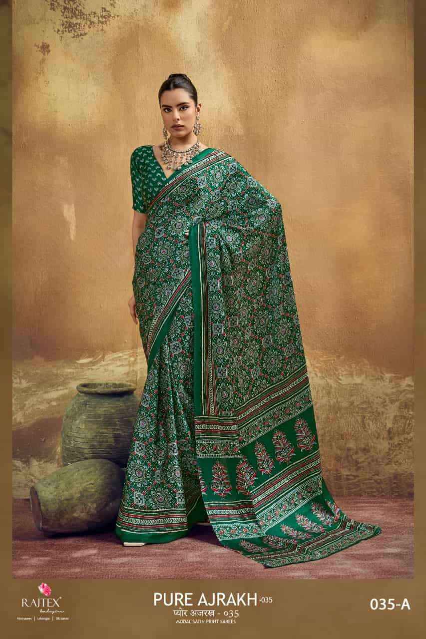 Rajtex Pure Ajrakh Vol 35 Modal Saree _ Wholesale Texteli Market Rate ( 6 Pcs catalog )
