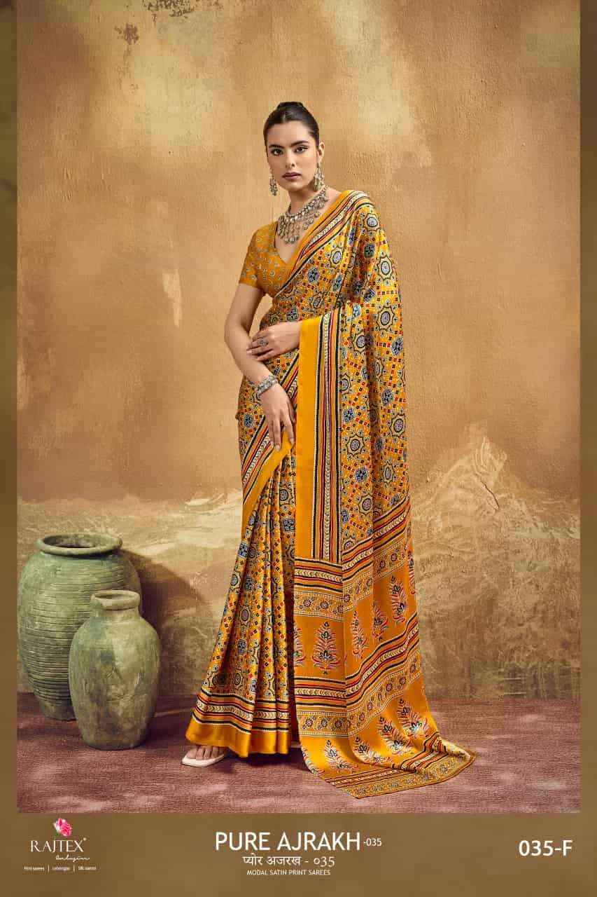Rajtex Pure Ajrakh Vol 35 Modal Saree _ Wholesale Texteli Market Rate ( 6 Pcs catalog )