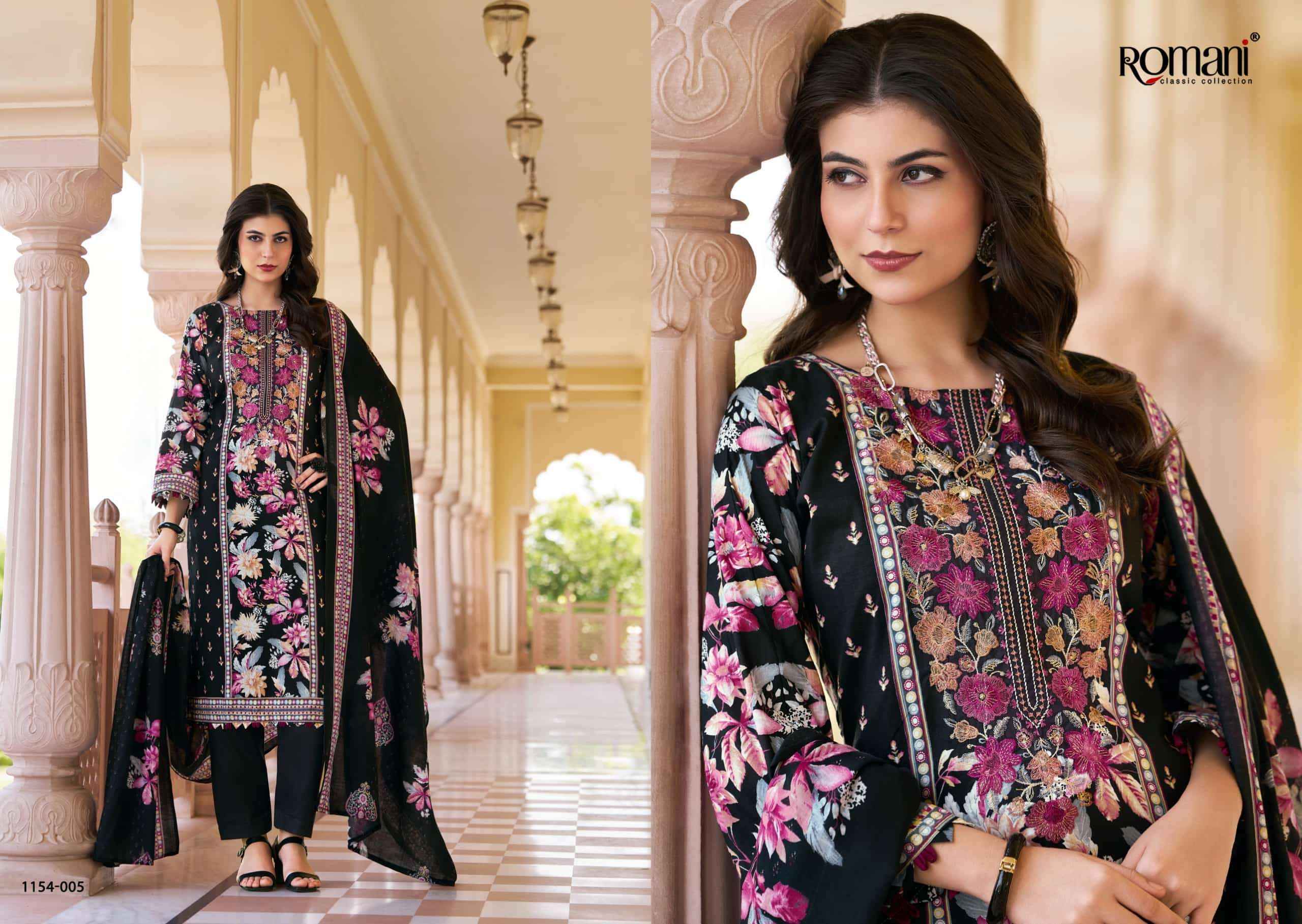 Romani Aarzu Vol 34 Unstitch Cotton Ladies Suit _ Surat Wholesale Textile Price ( 8 Pcs catalog )