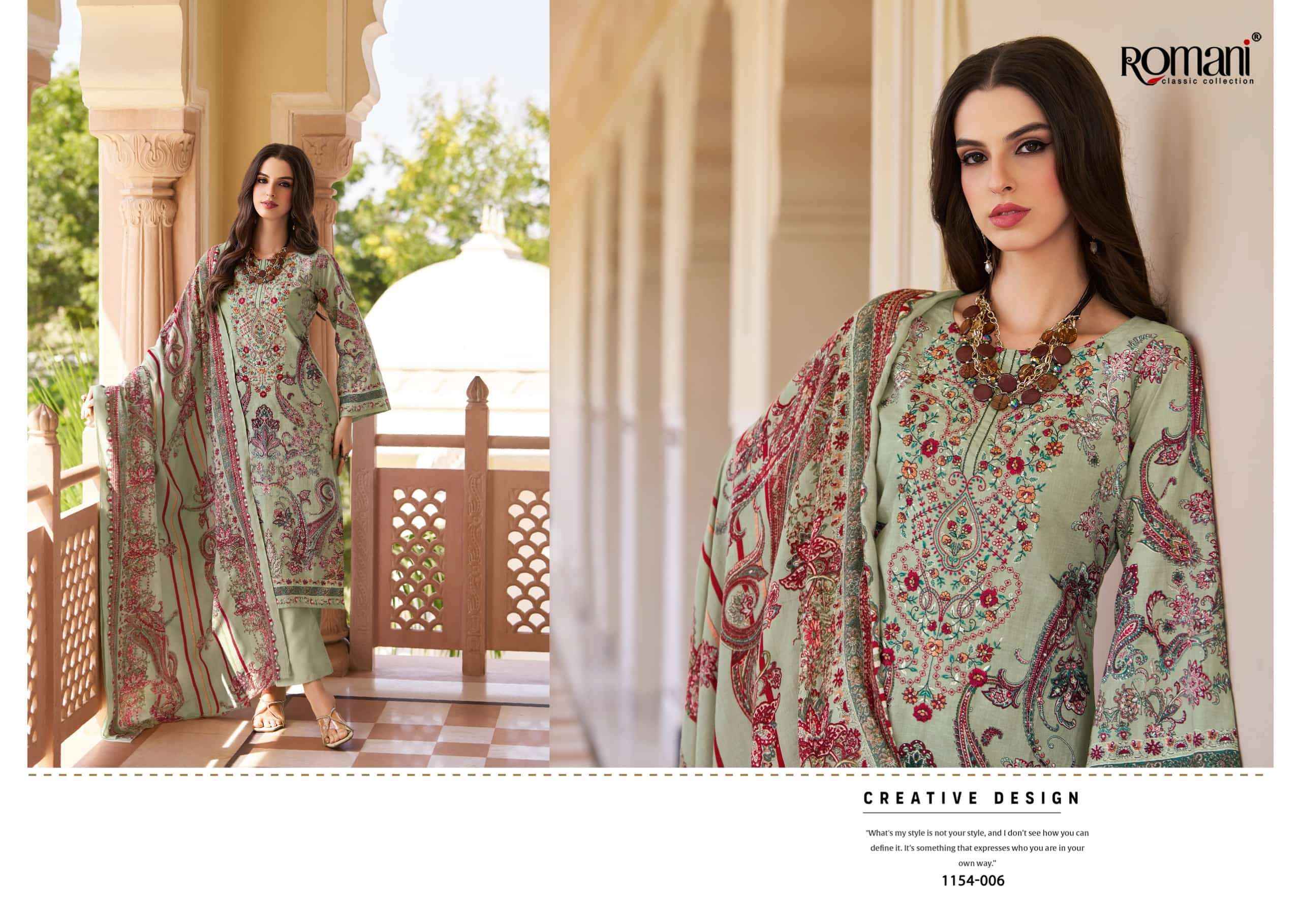 Romani Aarzu Vol 34 Unstitch Cotton Ladies Suit _ Surat Wholesale Textile Price ( 8 Pcs catalog )