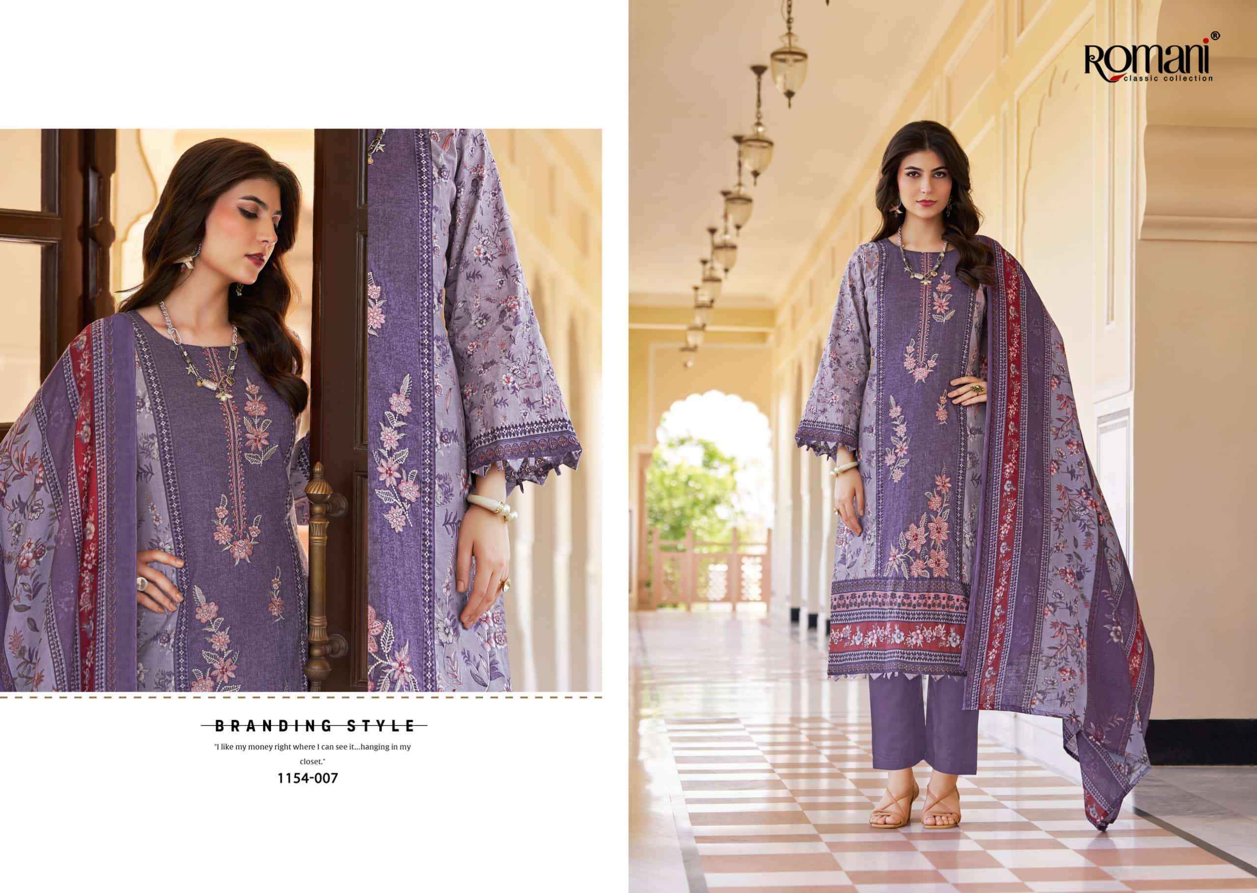 Romani Aarzu Vol 34 Unstitch Cotton Ladies Suit _ Surat Wholesale Textile Price ( 8 Pcs catalog )