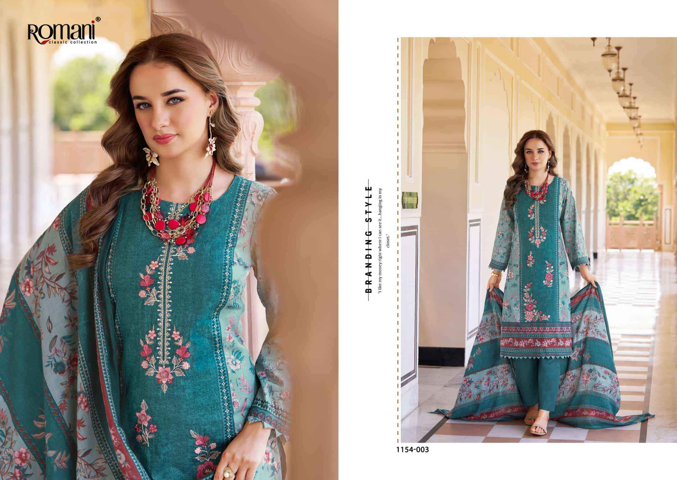 Romani Aarzu Vol 34 Unstitch Cotton Ladies Suit _ Surat Wholesale Textile Price ( 8 Pcs catalog )