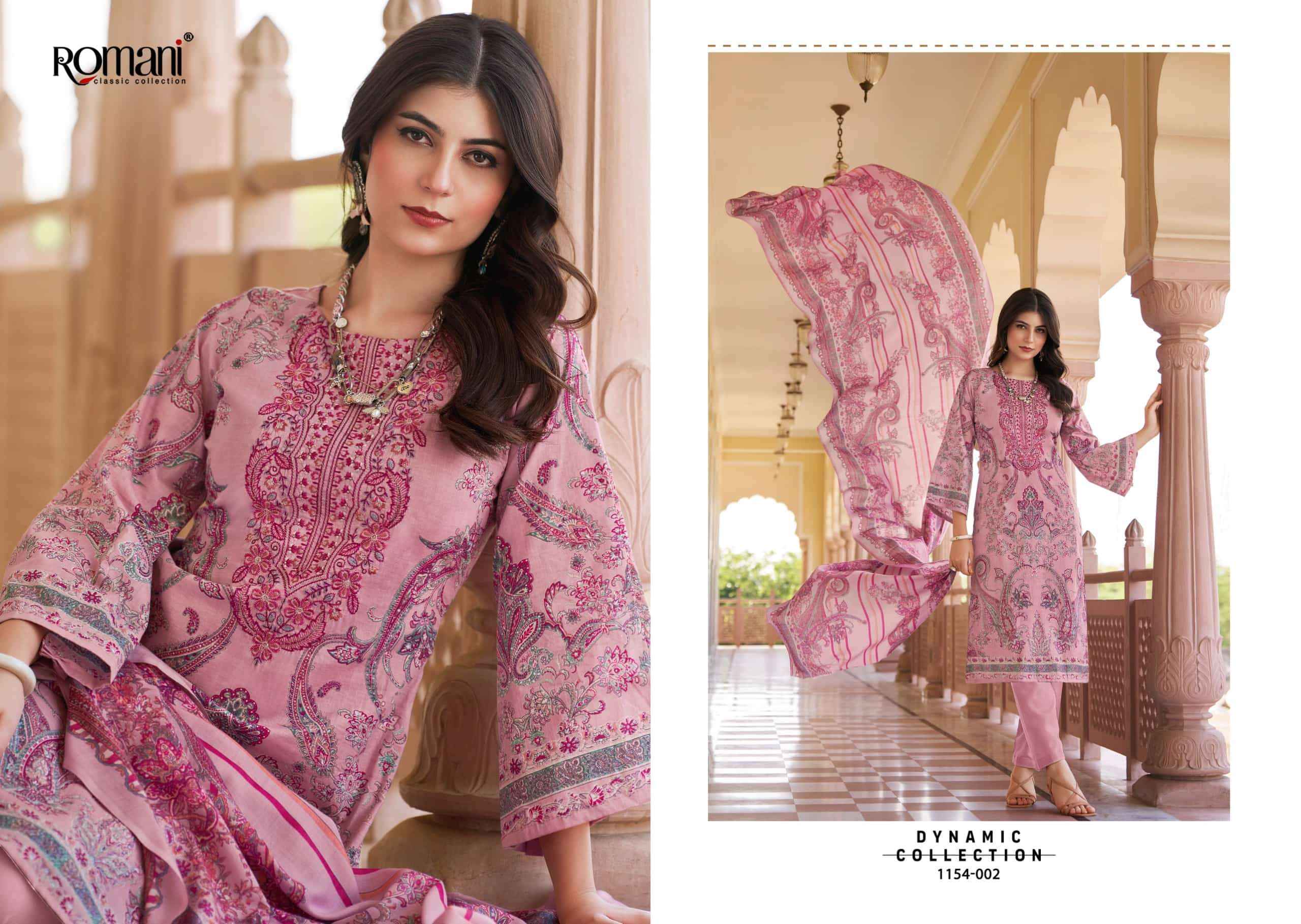 Romani Aarzu Vol 34 Unstitch Cotton Ladies Suit _ Surat Wholesale Textile Price ( 8 Pcs catalog )