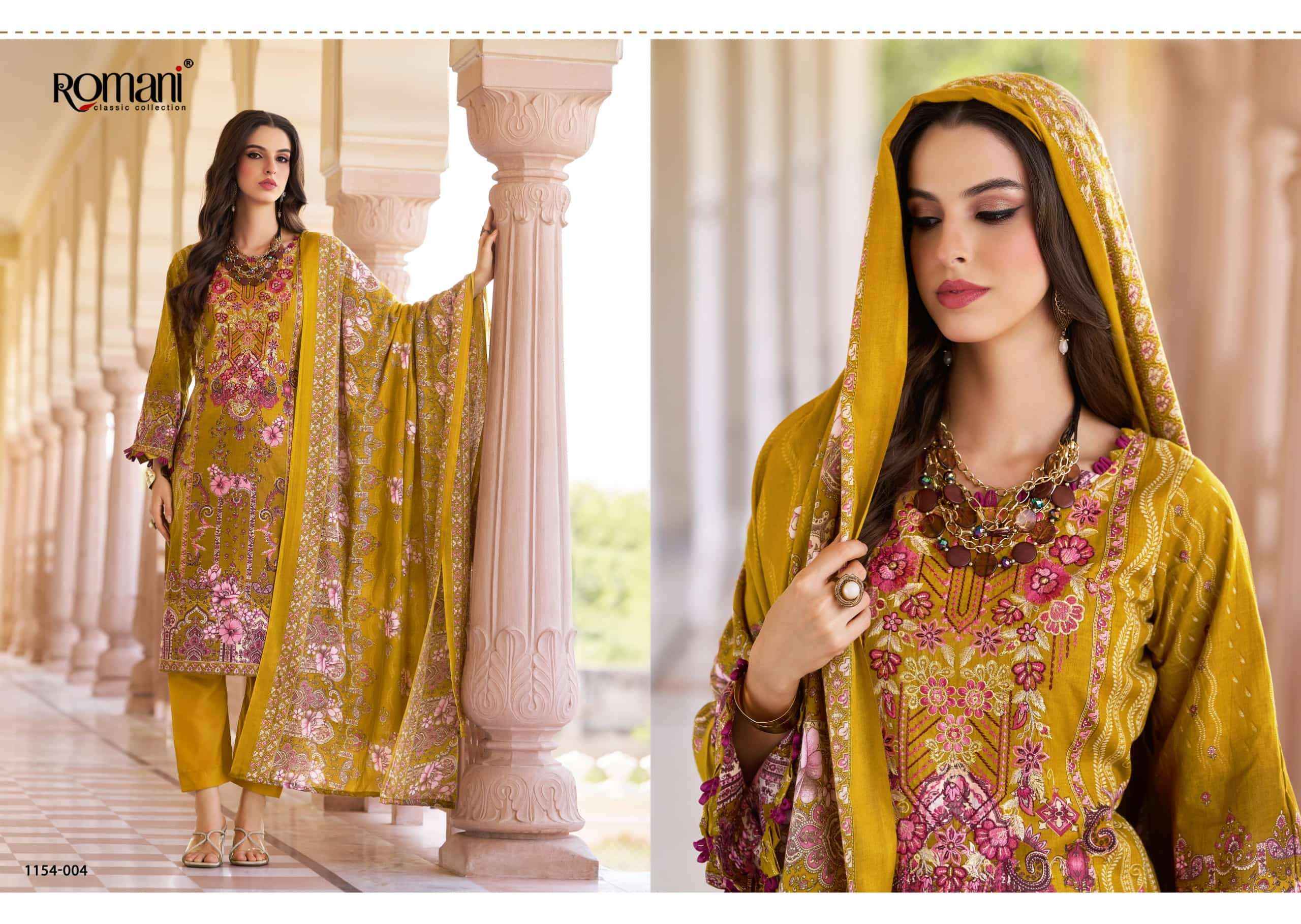 Romani Aarzu Vol 34 Unstitch Cotton Ladies Suit _ Surat Wholesale Textile Price ( 8 Pcs catalog )