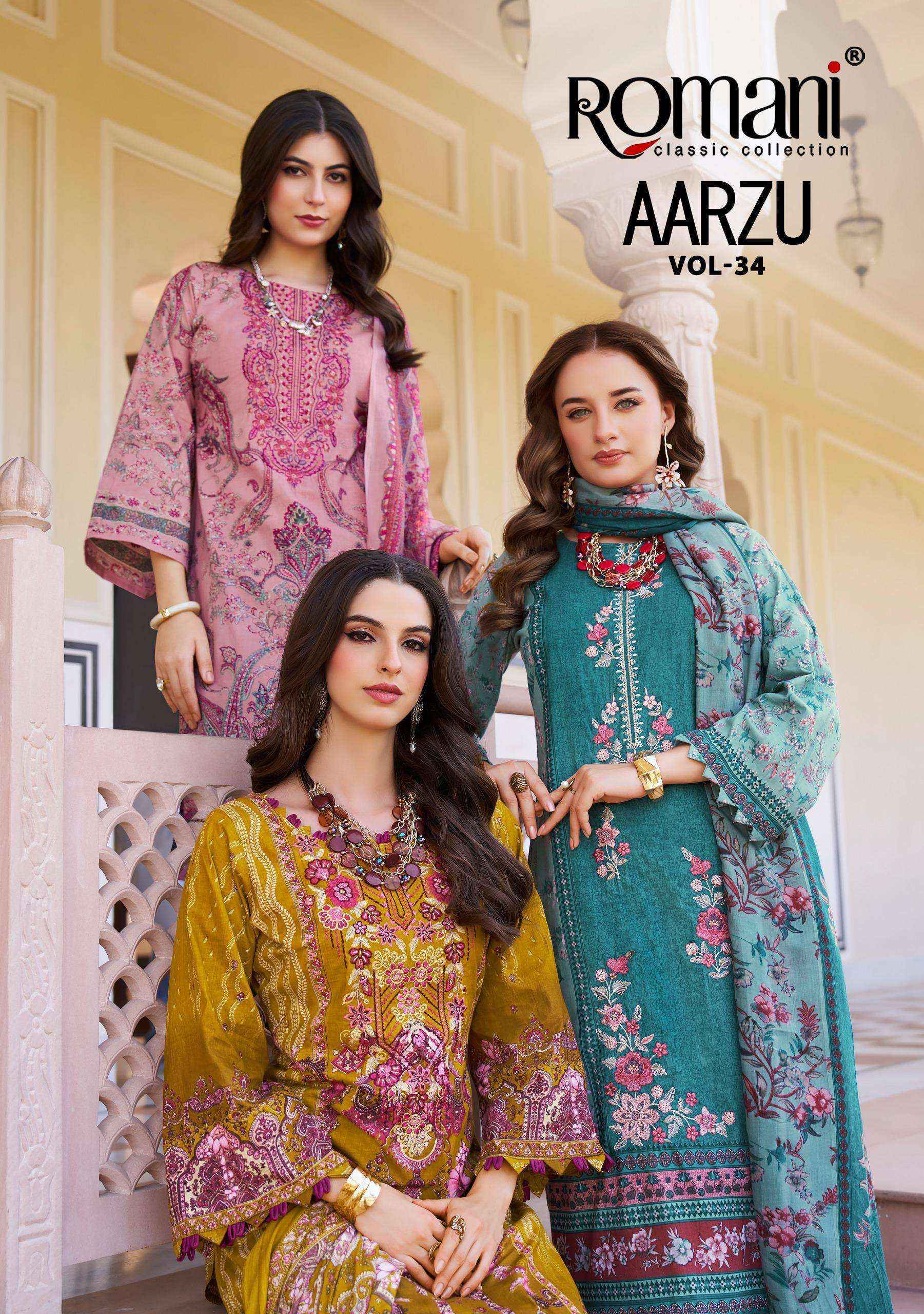 Romani Aarzu Vol 34 wholesale Price - Surat Wholesale Market ( 8 pcs Catalogue )