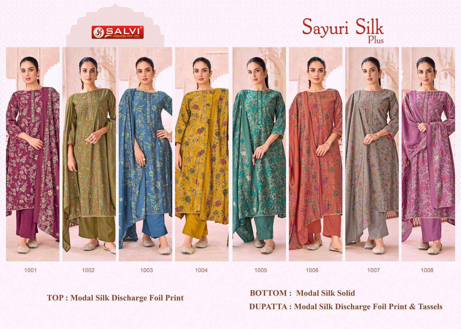 Salvi Fashion Sayuri Silk Plus Fancy Modal Silk Ladies Suit _ Wholesale Clothes Online ( 8 Pcs Catalog )