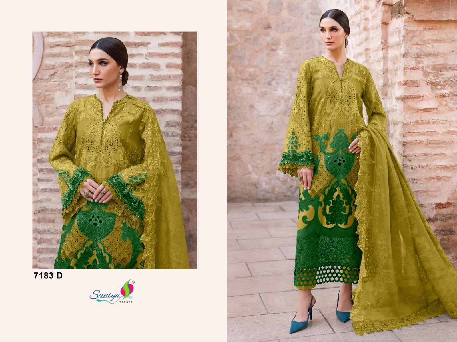 Saniya Trendz D No 7183 Cotton Salwar Kameez _ Wholesale Online Shopping ( 4 Pcs Catalog )