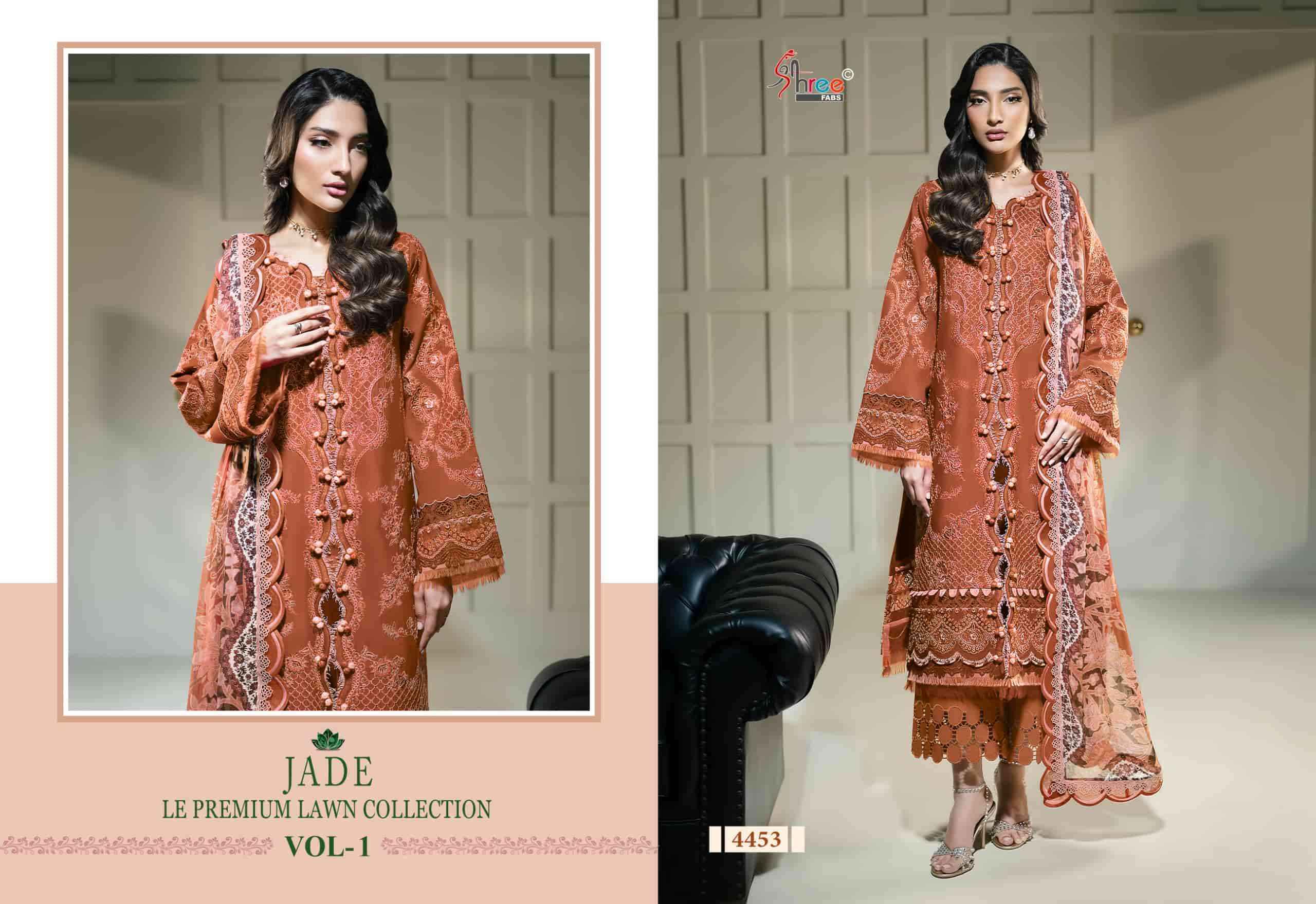 Shree Fabs Jade Le Premium Lawn Collection Vol 1 Pure Cotton Pakistani Suit _ Wholesale Texteli Bazaar ( 6 Pcs Catalog )