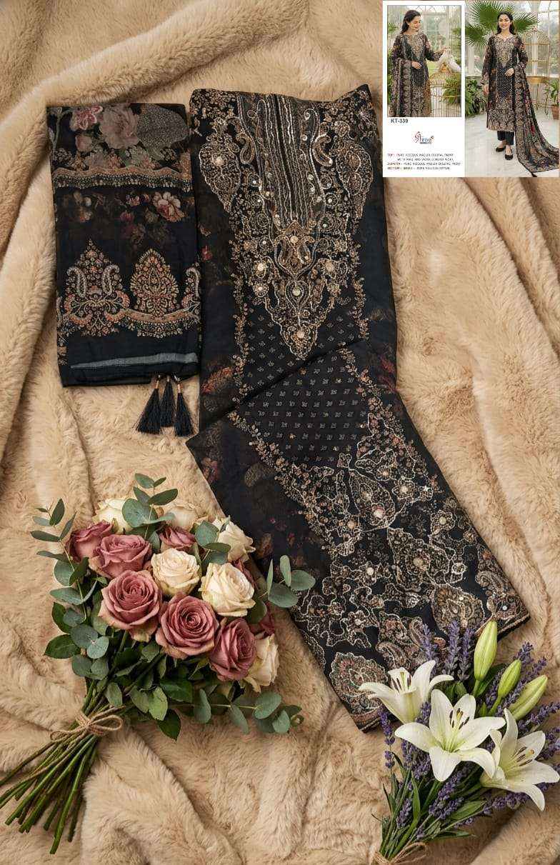 Shree Fabs Kt 339 Exclusive Pakistani Muslin Suit Catalog Designs _ Surat Wholesale Texteli Collection ( 5 Pcs Catalog )