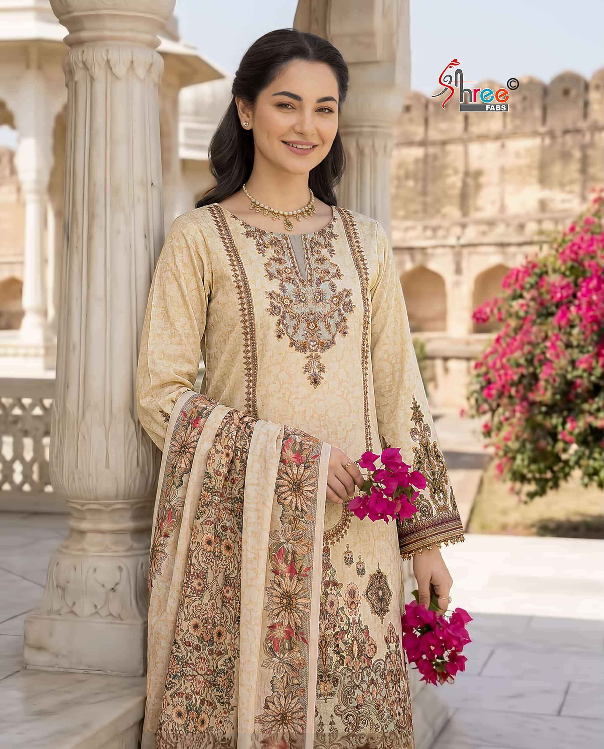 Shree Fabs Kt 367 E Fancy Muslin Pakistani Dress Collection _ Surat Wholesale Market Price ( 5 Pcs catalog )