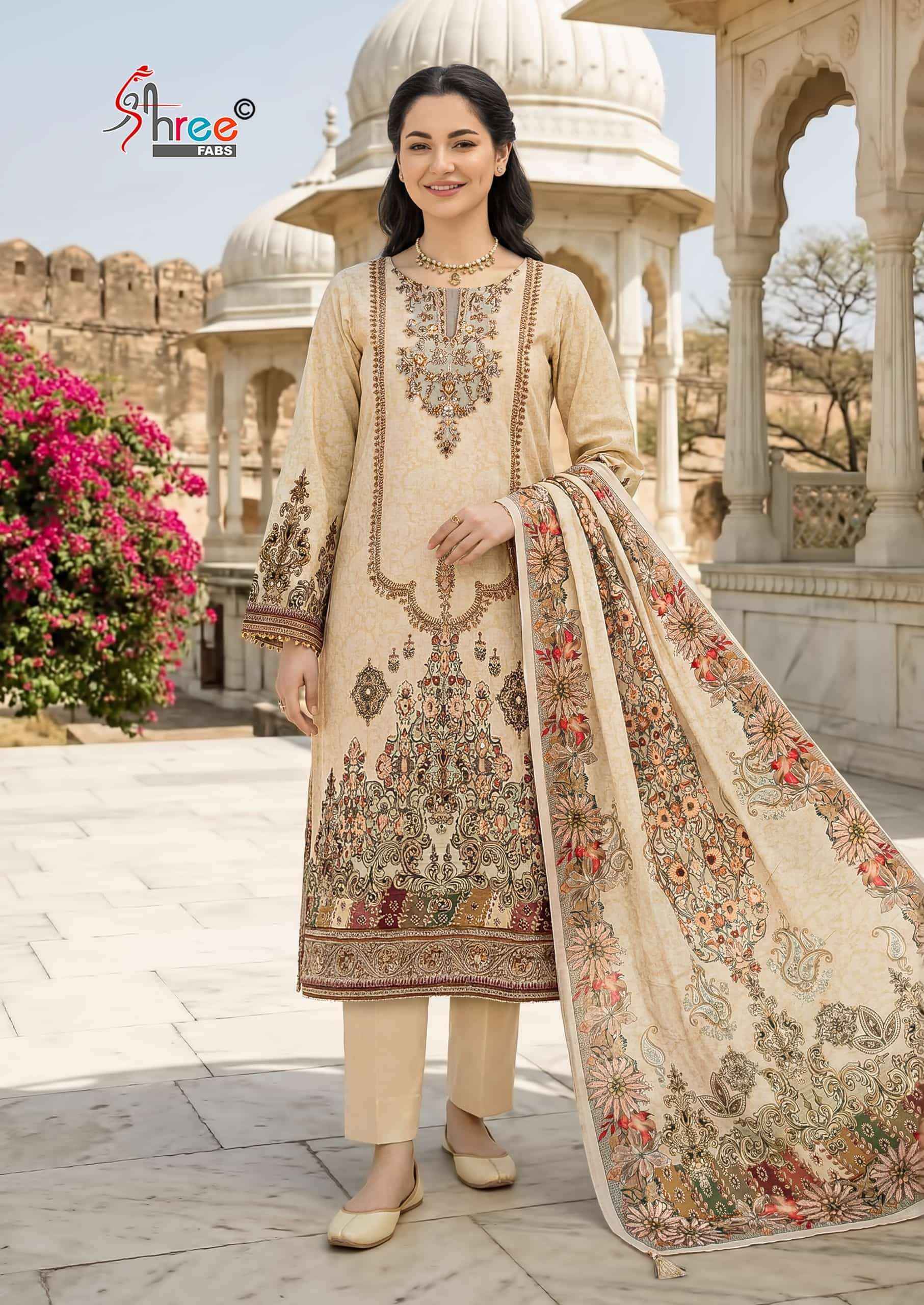 Shree Fabs Kt 367 E Fancy Muslin Pakistani Dress Collection _ Surat Wholesale Market Price ( 5 Pcs catalog )
