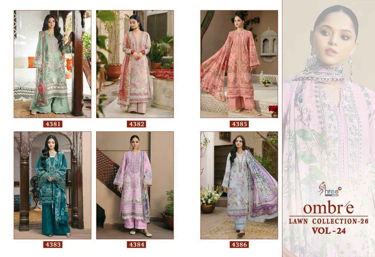 Shree Fabs Ombre Lawn Collection 26 Vol 24 Cotton Salwar Suit _ Surat Wholesale Market Price ( 6 Pcs Catalog )