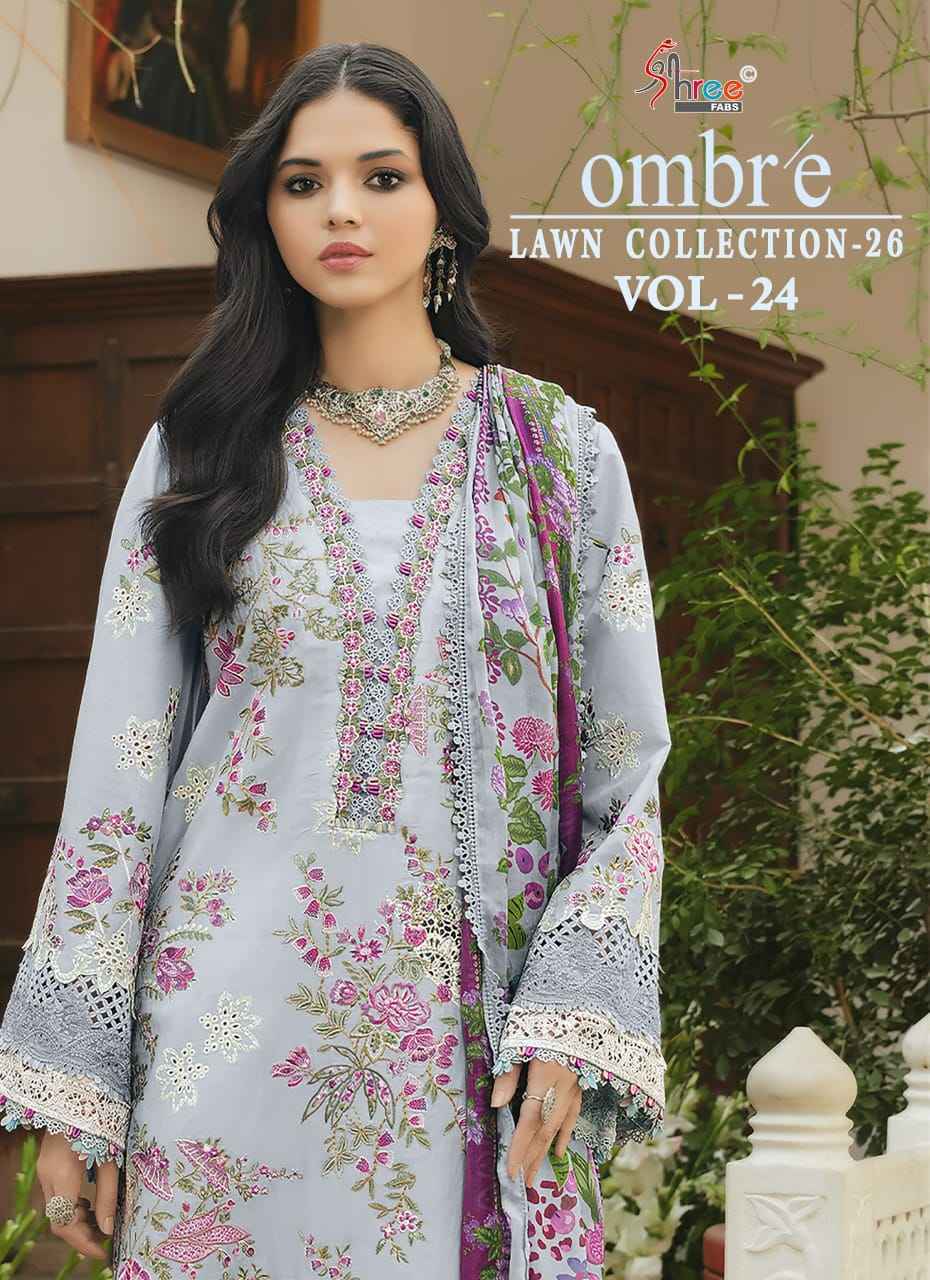 Shree Fabs Ombre Lawn Collection 26 Vol 24 Cotton Salwar Suit _ Surat Wholesale Market Price ( 6 Pcs Catalog )