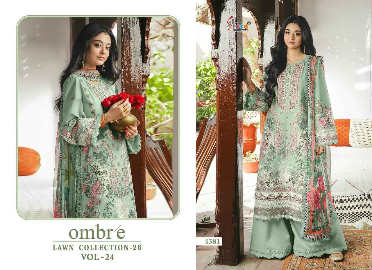 Shree Fabs Ombre Lawn Collection 26 Vol 24 Cotton Salwar Suit _ Surat Wholesale Market Price ( 6 Pcs Catalog )