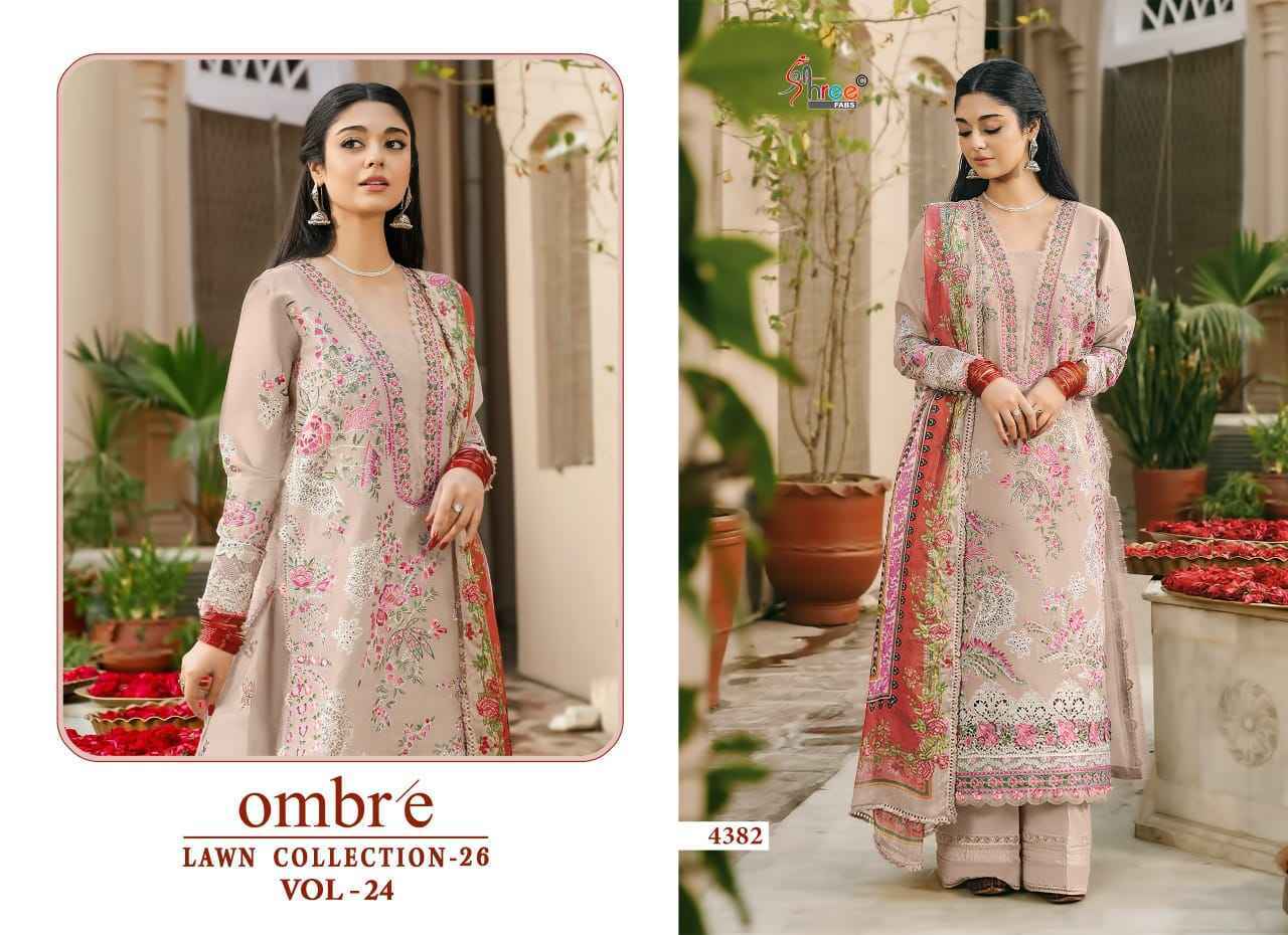 Shree Fabs Ombre Lawn Collection 26 Vol 24 Cotton Salwar Suit _ Surat Wholesale Market Price ( 6 Pcs Catalog )