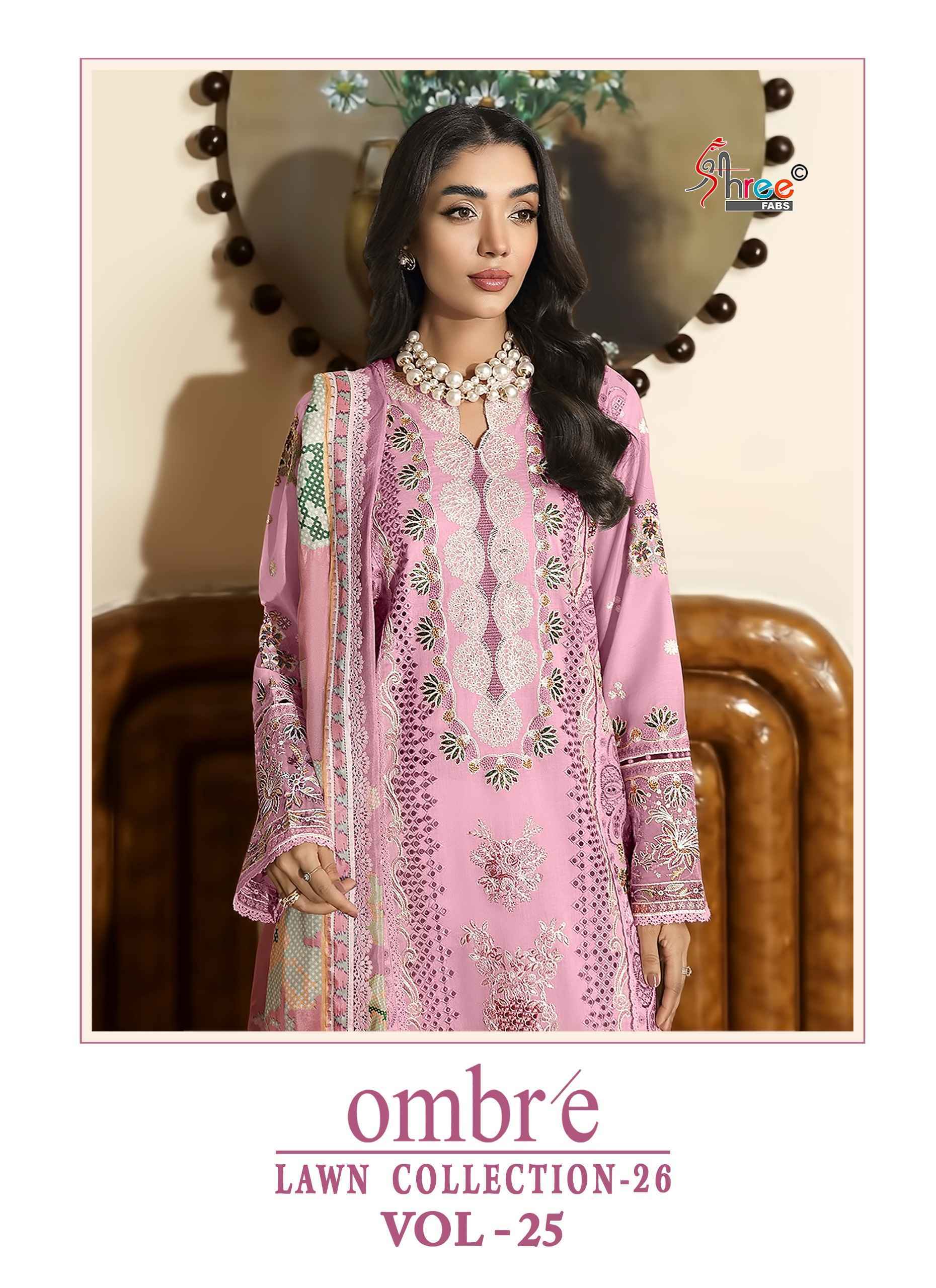 Shree Fabs Ombre Lawn Collection 26 Vol 25 Wholesale Cotton Dress Material ( 6 pcs Catalogue )