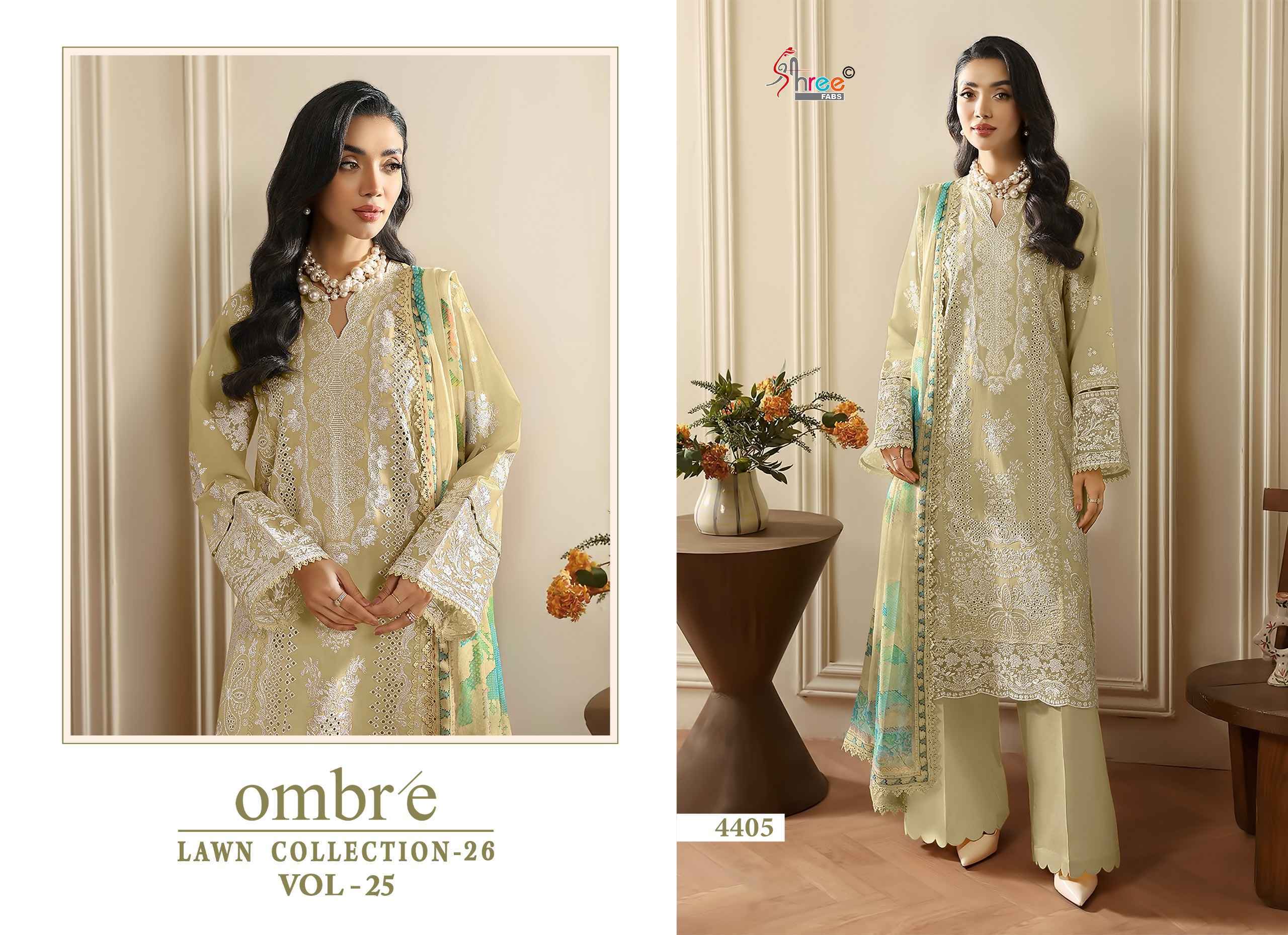 Shree Fabs Ombre Lawn Collection 26 Vol 25 Wholesale Cotton Dress Material ( 6 pcs Catalogue )