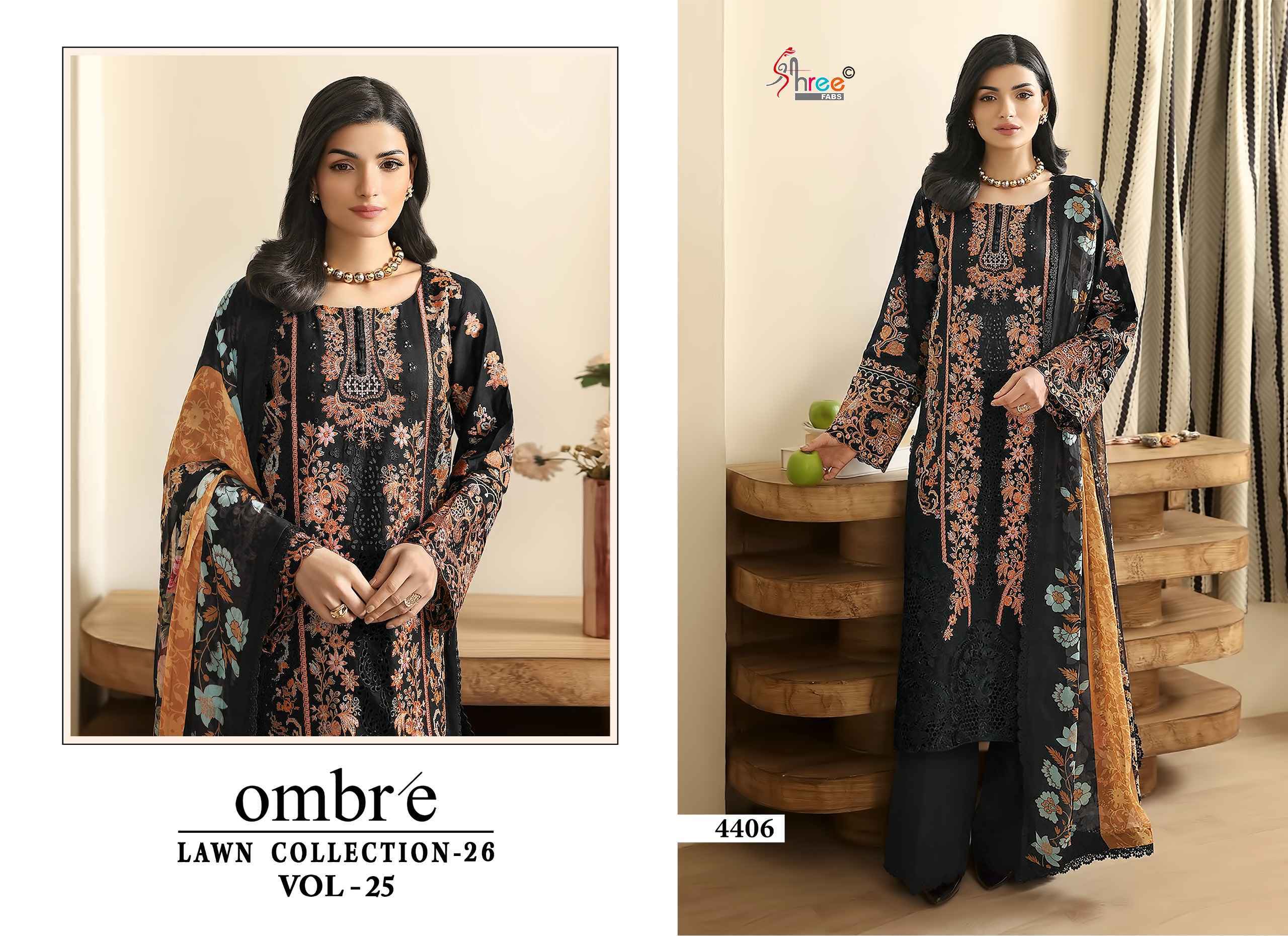 Shree Fabs Ombre Lawn Collection 26 Vol 25 Wholesale Cotton Dress Material ( 6 pcs Catalogue )