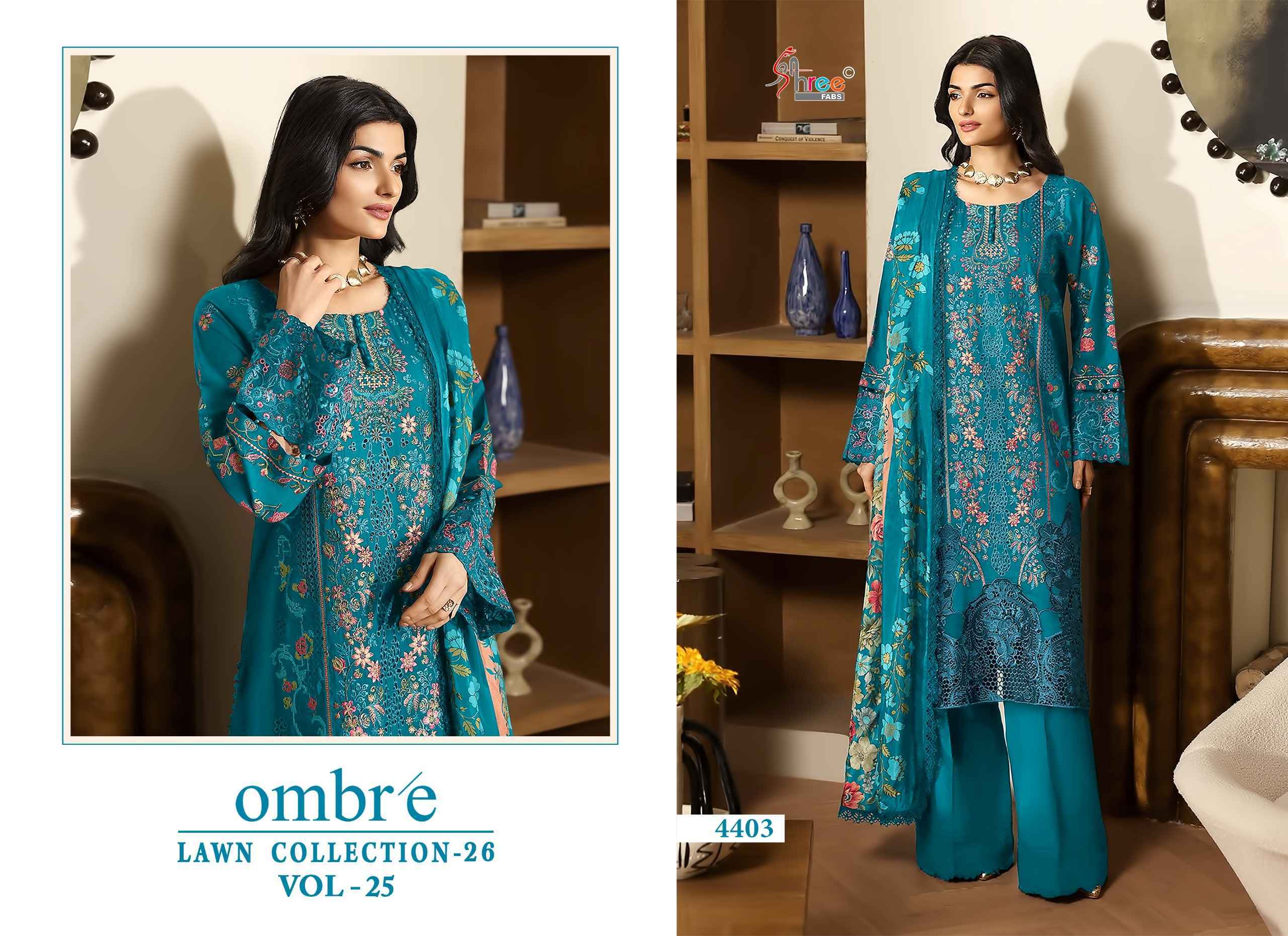 Shree Fabs Ombre Lawn Collection 26 Vol 25 Wholesale Cotton Dress Material ( 6 pcs Catalogue )