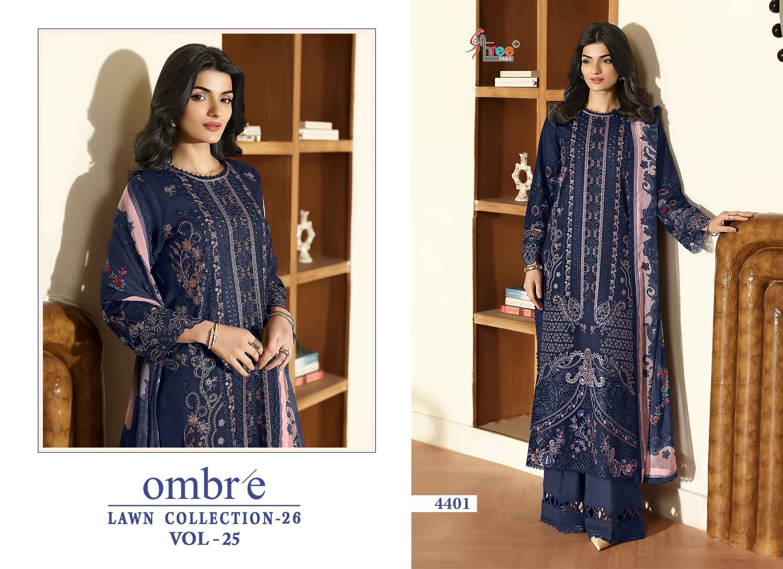 Shree Fabs Ombre Lawn Collection 26 Vol 25 Wholesale Cotton Dress Material ( 6 pcs Catalogue )