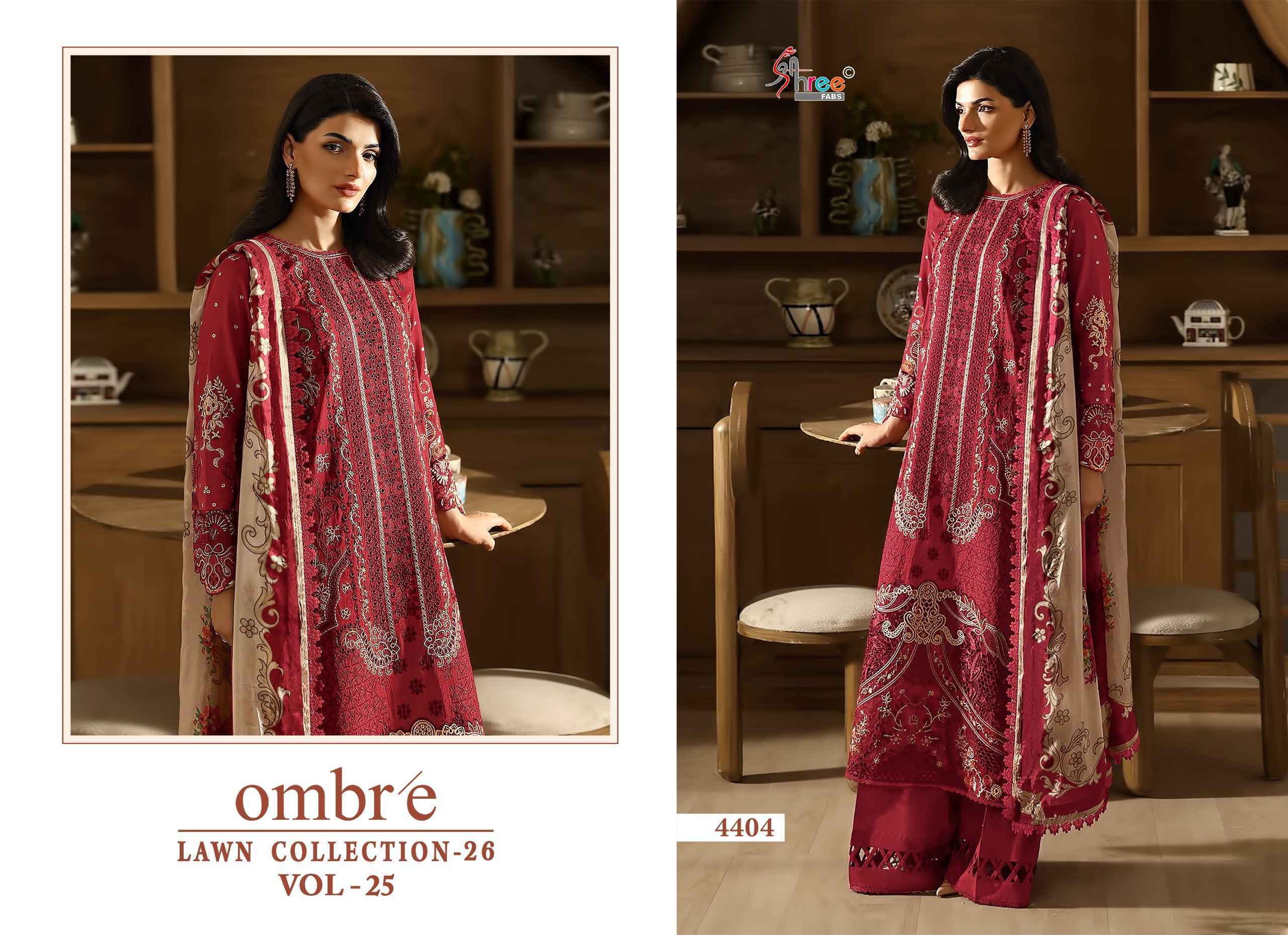 Shree Fabs Ombre Lawn Collection 26 Vol 25 Wholesale Cotton Dress Material ( 6 pcs Catalogue )
