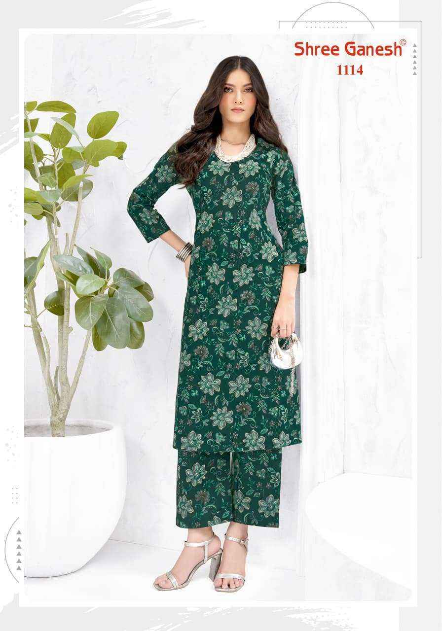 Shree Ganesh Ananya Cotton Kurti With Pant Wholesale Surat Price ( 20 Pcs Catalog )