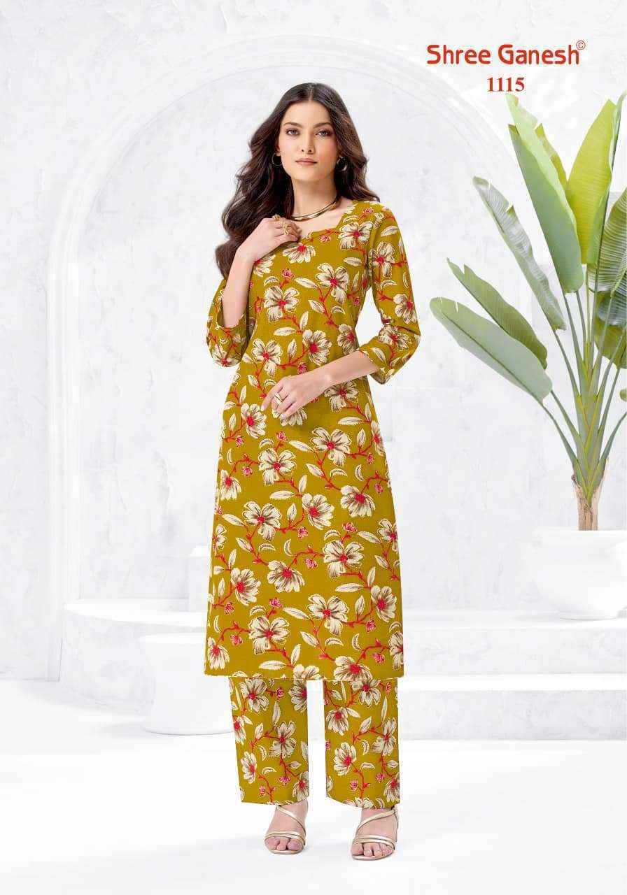 Shree Ganesh Ananya Cotton Kurti With Pant Wholesale Surat Price ( 20 Pcs Catalog )