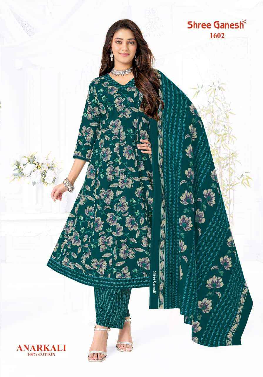 Shree Ganesh Zeenat Vol 6 Heavy Cotton Anarkali Style 3 Pec Suit _ Buy Surat Wholesale Price ( 10 Pcs catalog )