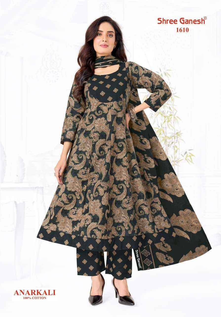 Shree Ganesh Zeenat Vol 6 Heavy Cotton Anarkali Style 3 Pec Suit _ Buy Surat Wholesale Price ( 10 Pcs catalog )