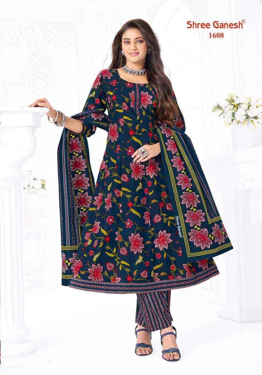 Shree Ganesh Zeenat Vol 6 Heavy Cotton Anarkali Style 3 Pec Suit _ Buy Surat Wholesale Price ( 10 Pcs catalog )