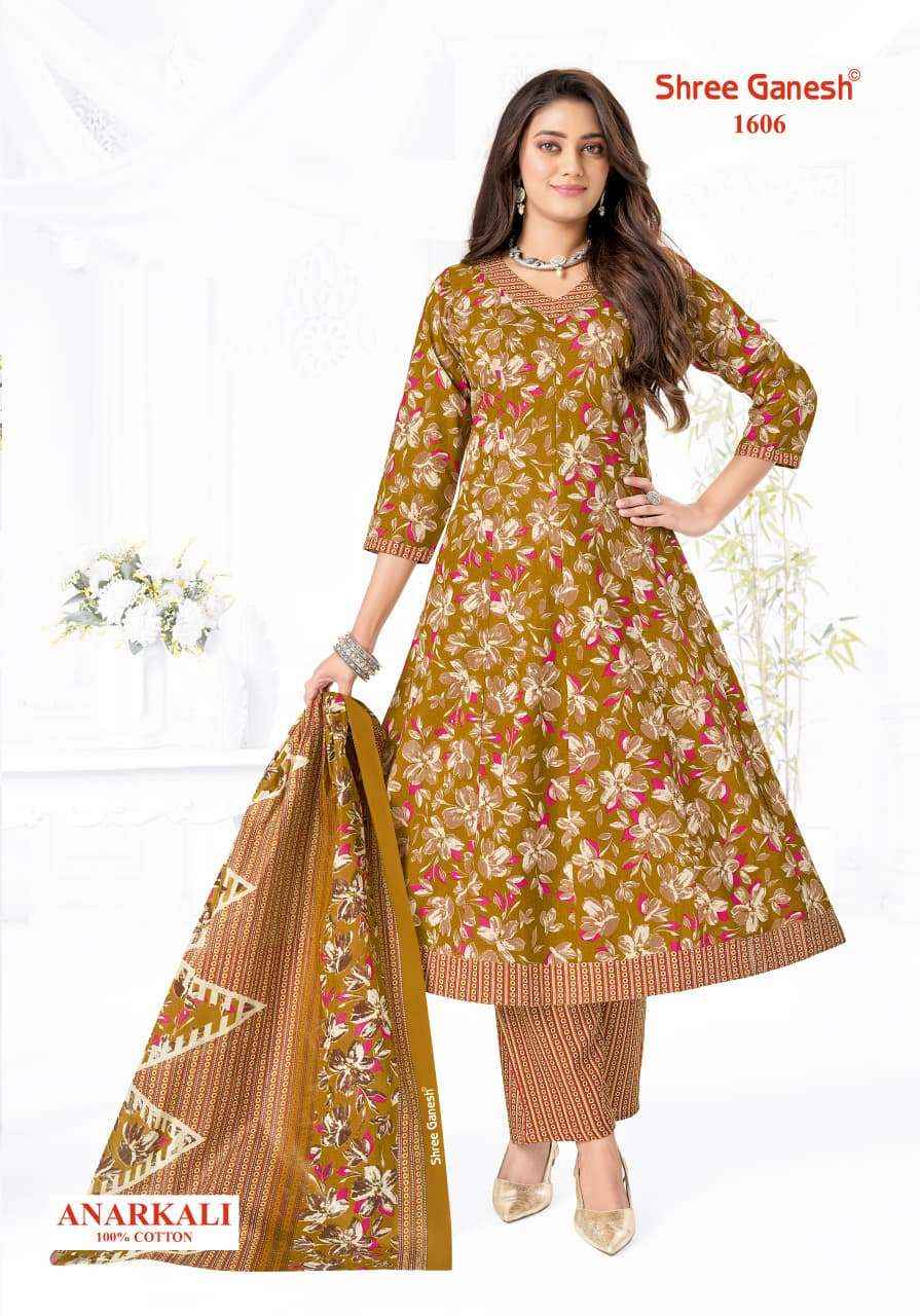 Shree Ganesh Zeenat Vol 6 Heavy Cotton Anarkali Style 3 Pec Suit _ Buy Surat Wholesale Price ( 10 Pcs catalog )