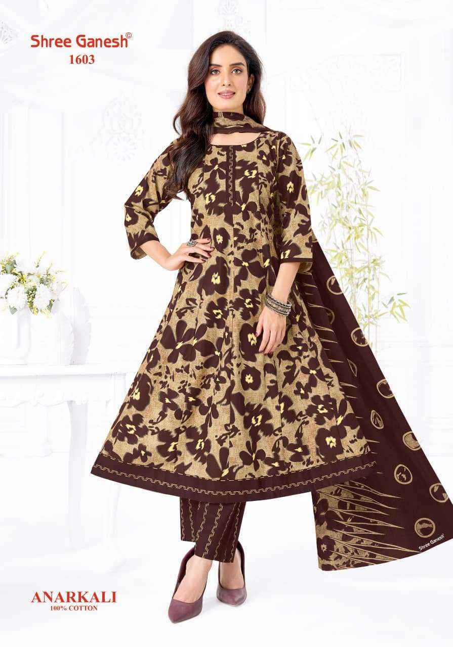 Shree Ganesh Zeenat Vol 6 Heavy Cotton Anarkali Style 3 Pec Suit _ Buy Surat Wholesale Price ( 10 Pcs catalog )