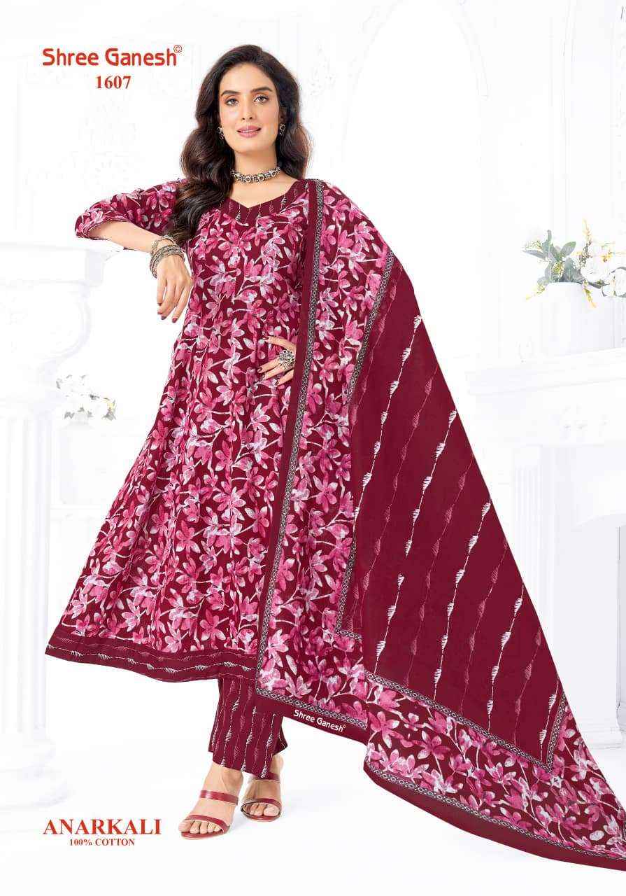 Shree Ganesh Zeenat Vol 6 Heavy Cotton Anarkali Style 3 Pec Suit _ Buy Surat Wholesale Price ( 10 Pcs catalog )