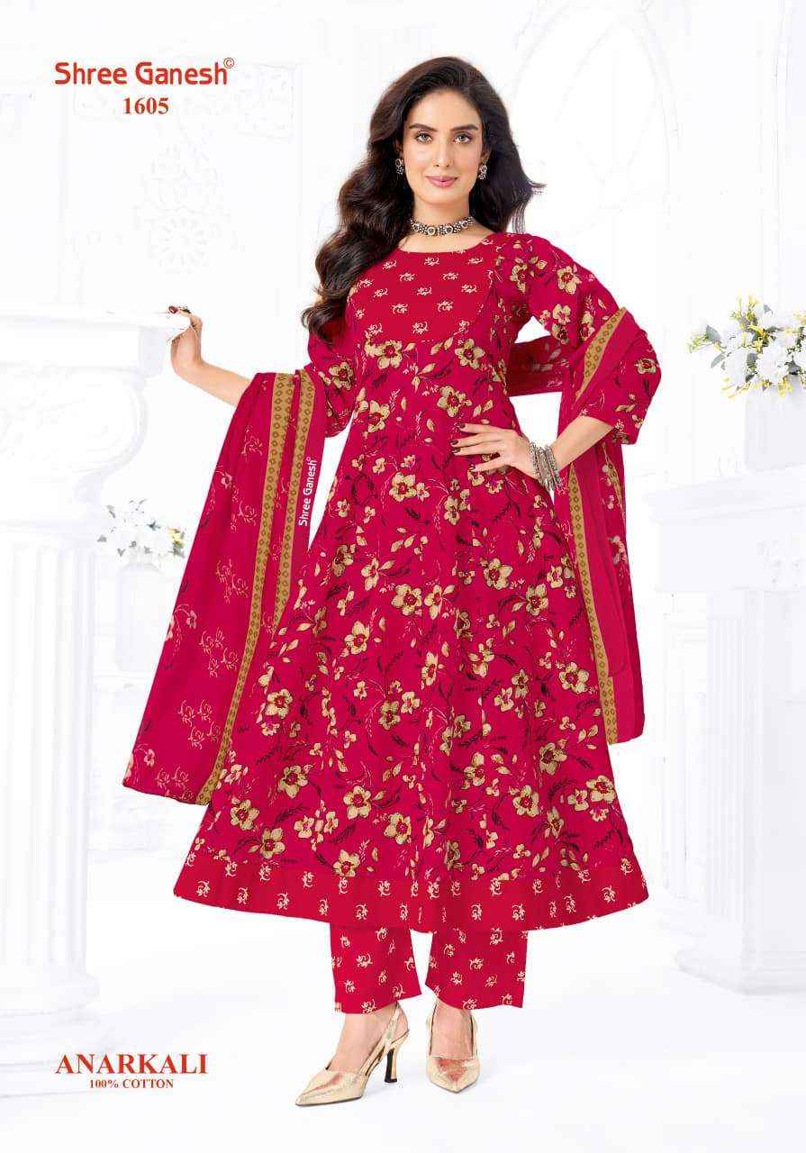 Shree Ganesh Zeenat Vol 6 Heavy Cotton Anarkali Style 3 Pec Suit _ Buy Surat Wholesale Price ( 10 Pcs catalog )