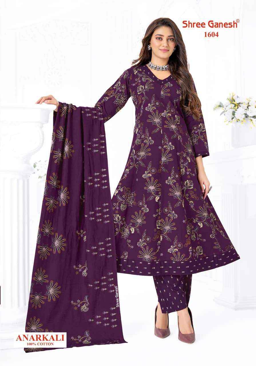 Shree Ganesh Zeenat Vol 6 Heavy Cotton Anarkali Style 3 Pec Suit _ Buy Surat Wholesale Price ( 10 Pcs catalog )