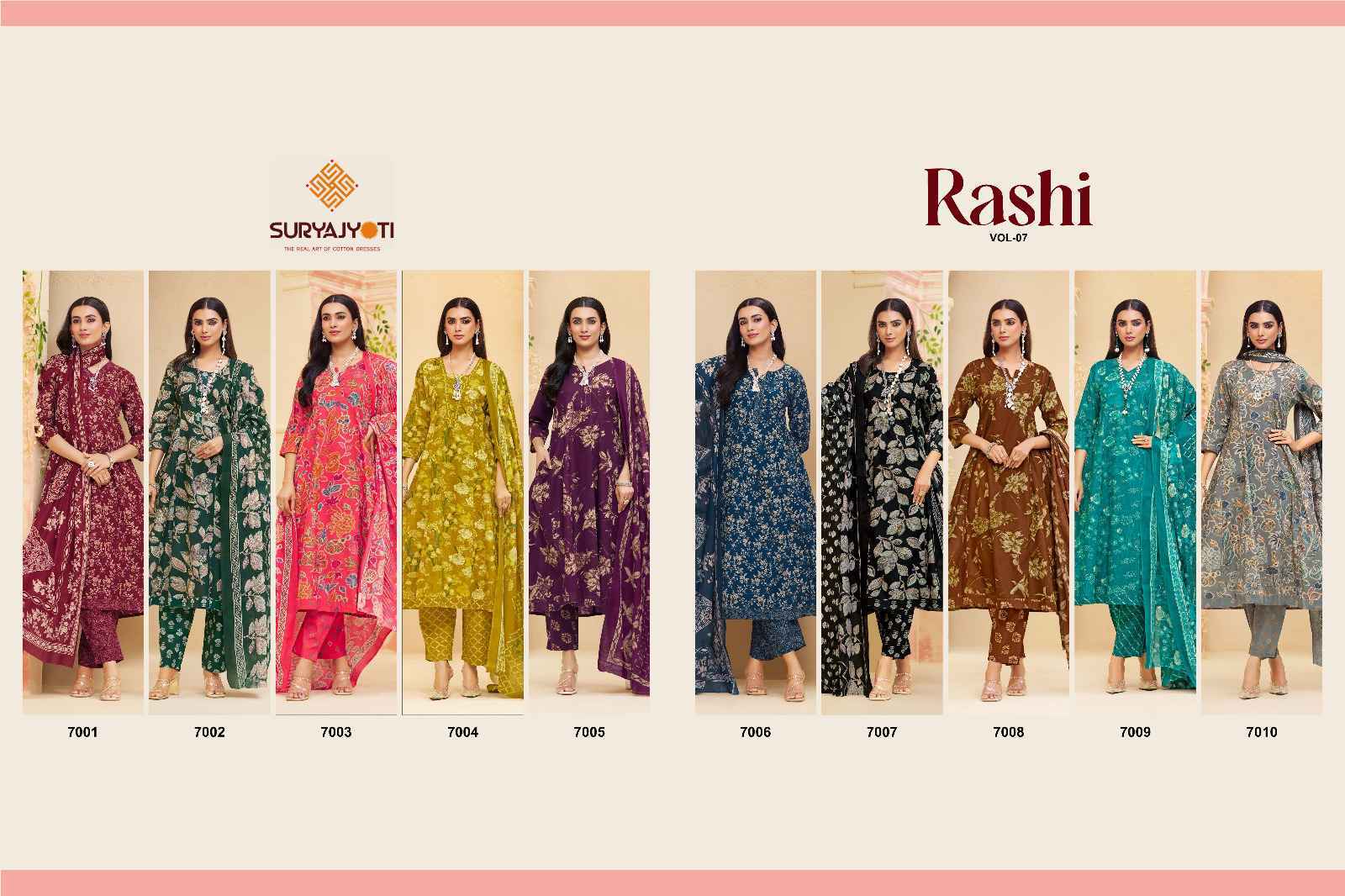 Suryajyoti Rashi Vol 7 Readymade Cotton Anarkali Wholesale Price ( 10 pcs Catalogue )