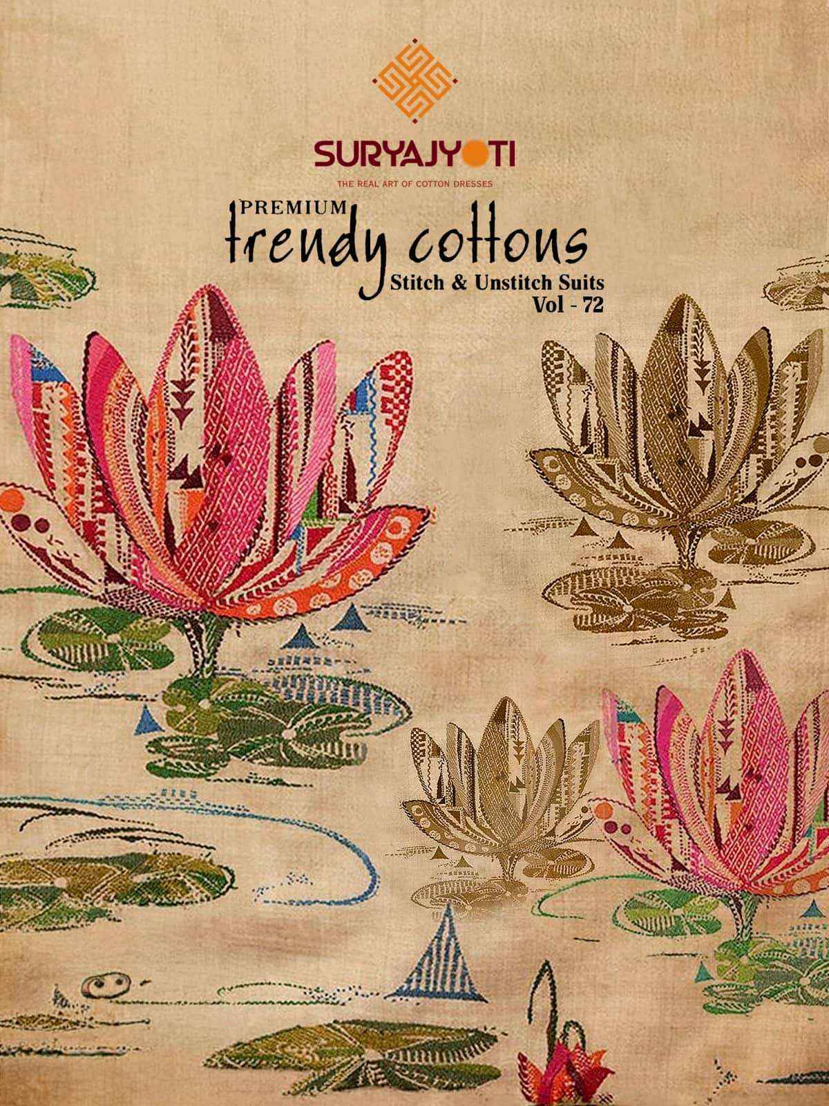 Suryajyoti Trendy Cotton Vol 72 Wholesale Online Shopping ( 20 Pcs Catalogue )