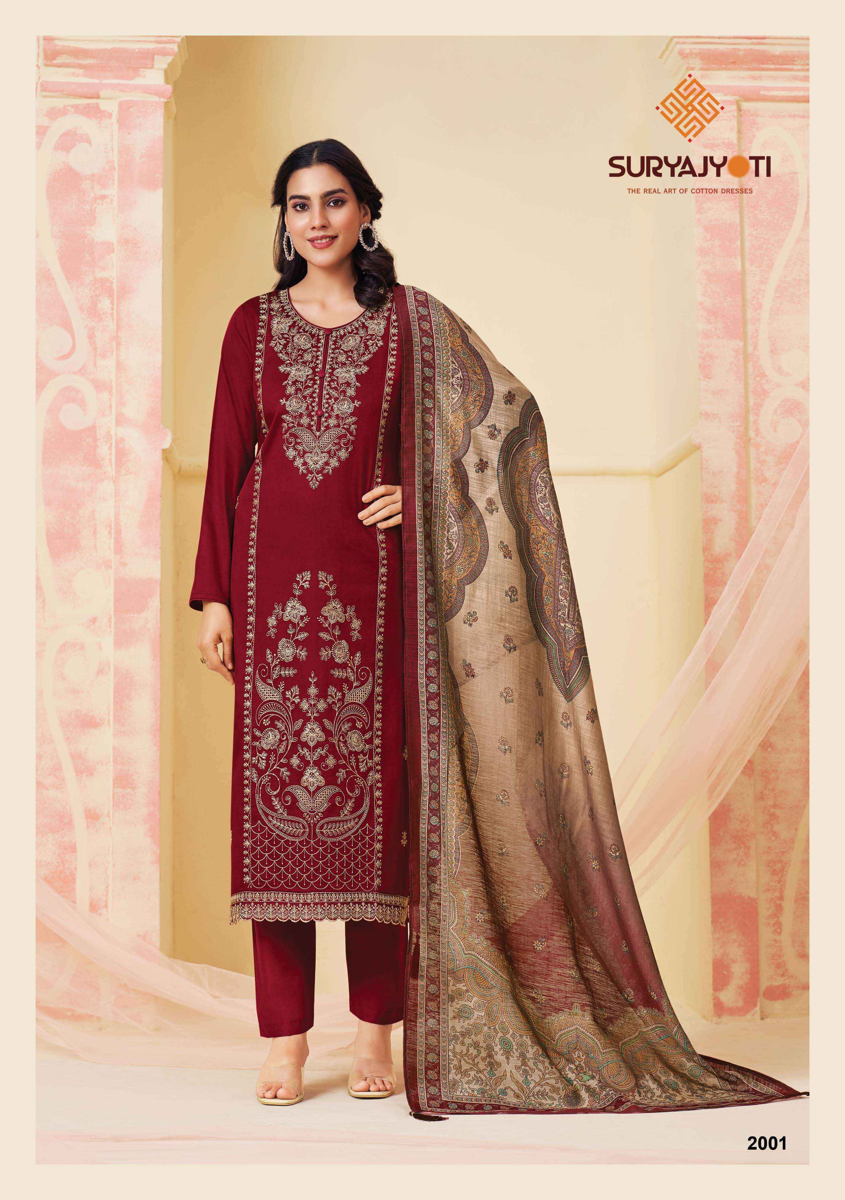 Suryajyoti Zaira Vol 2 Unstitched Ladies Suits In Surat -  Manufacturer Prices ( 6 pcs Catalogue )