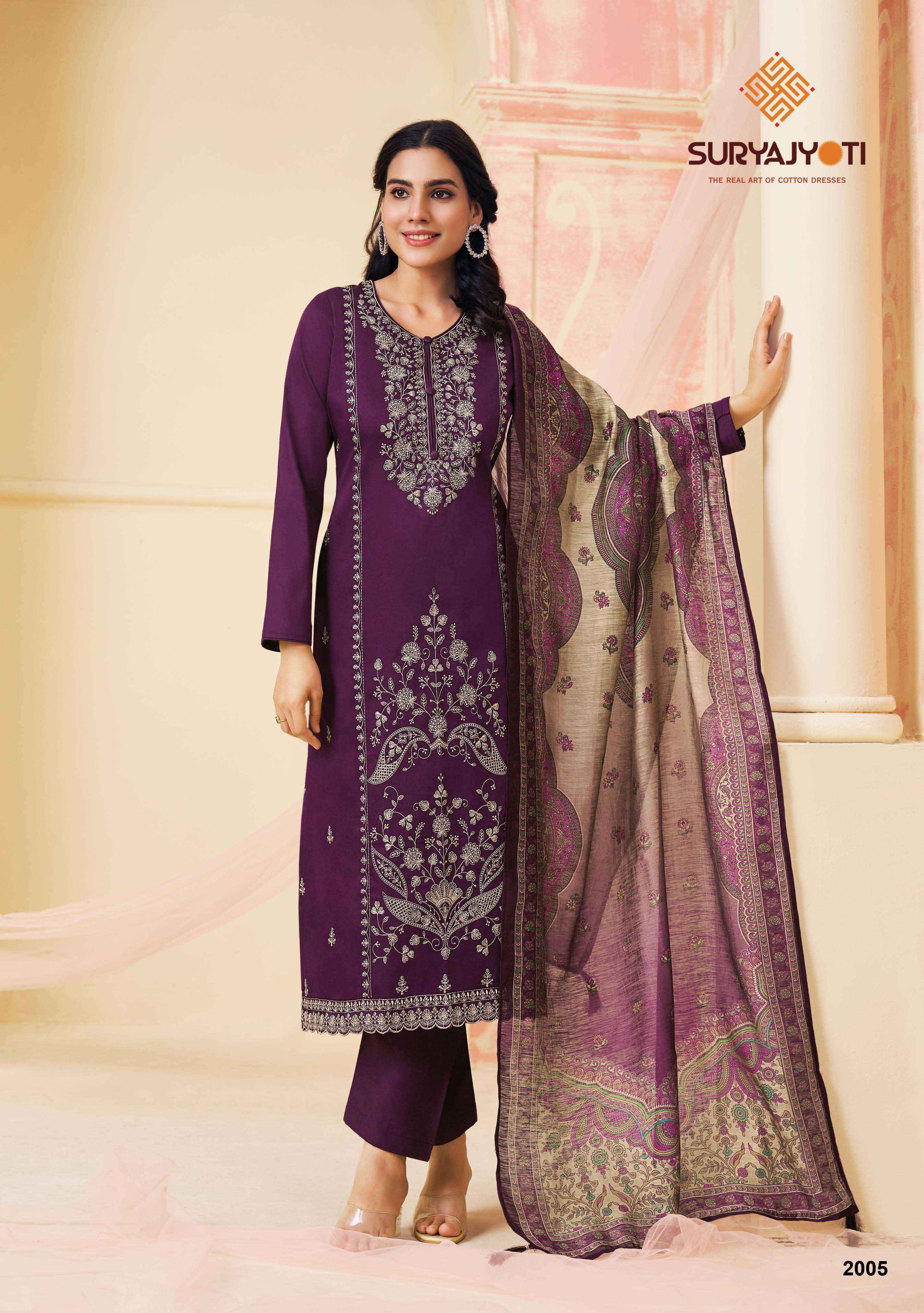 Suryajyoti Zaira Vol 2 Unstitched Ladies Suits In Surat -  Manufacturer Prices ( 6 pcs Catalogue )